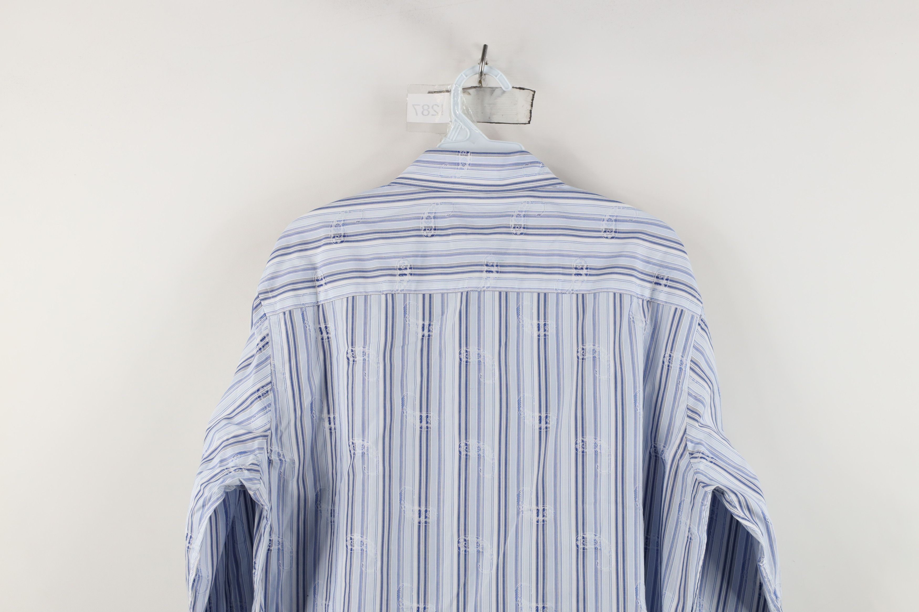 Vintage Bugatchi Uomo Striped Collared Button Down Shirt Cotton Size US M / EU 48-50 / 2 - 14 Thumbnail