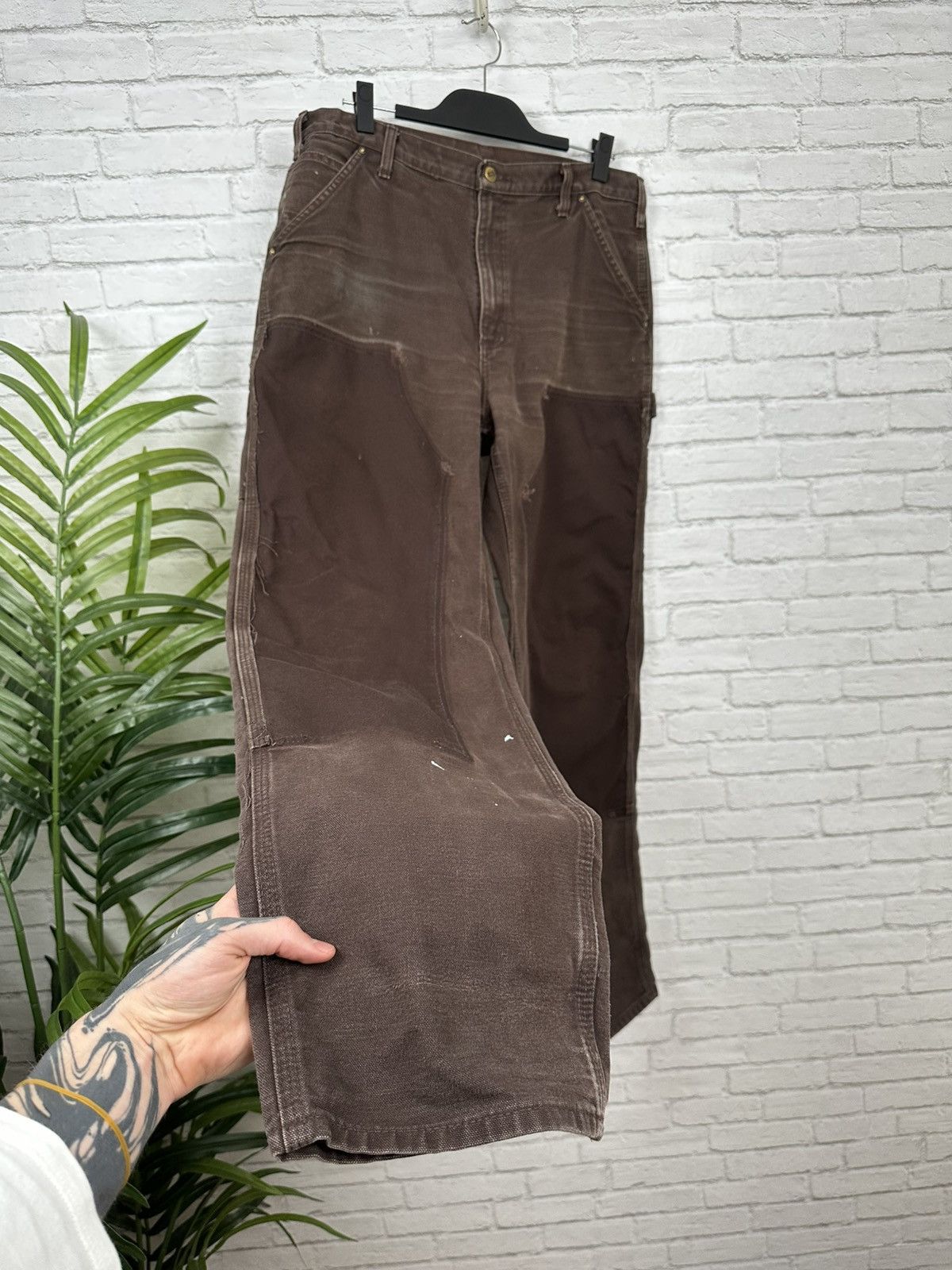(34x32) FADED BROWN Carhartt Double Knee Pants