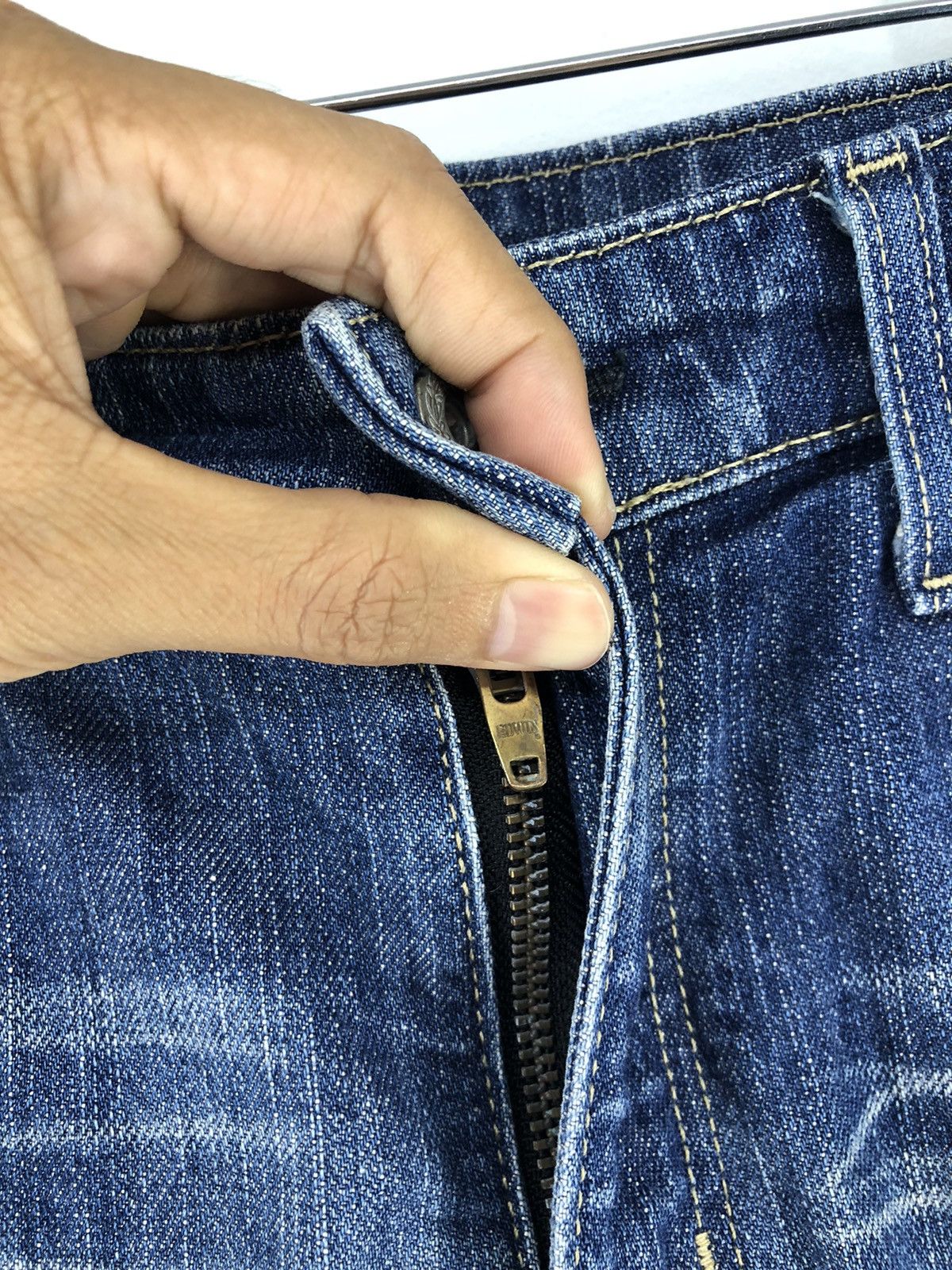 Edwin × Vintage Vintage Edwin Distressed Faded Blue Jeans Size US 28 / EU 44 - 9 Thumbnail