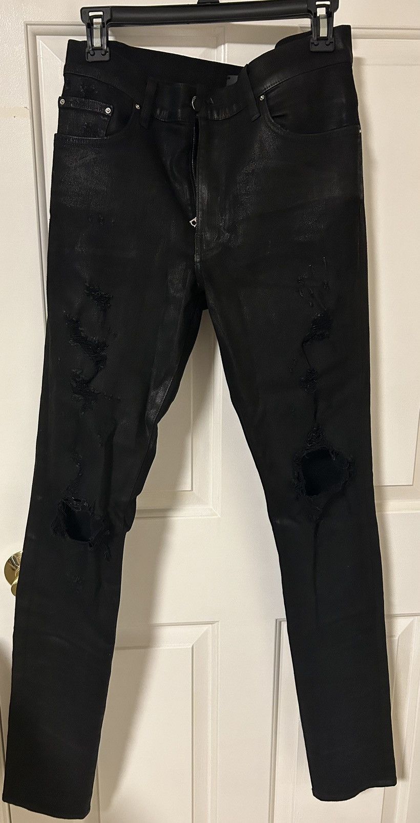 Amiri Black Waxed Thrasher Denim Size US 32 / EU 48 - 1 Thumbnail