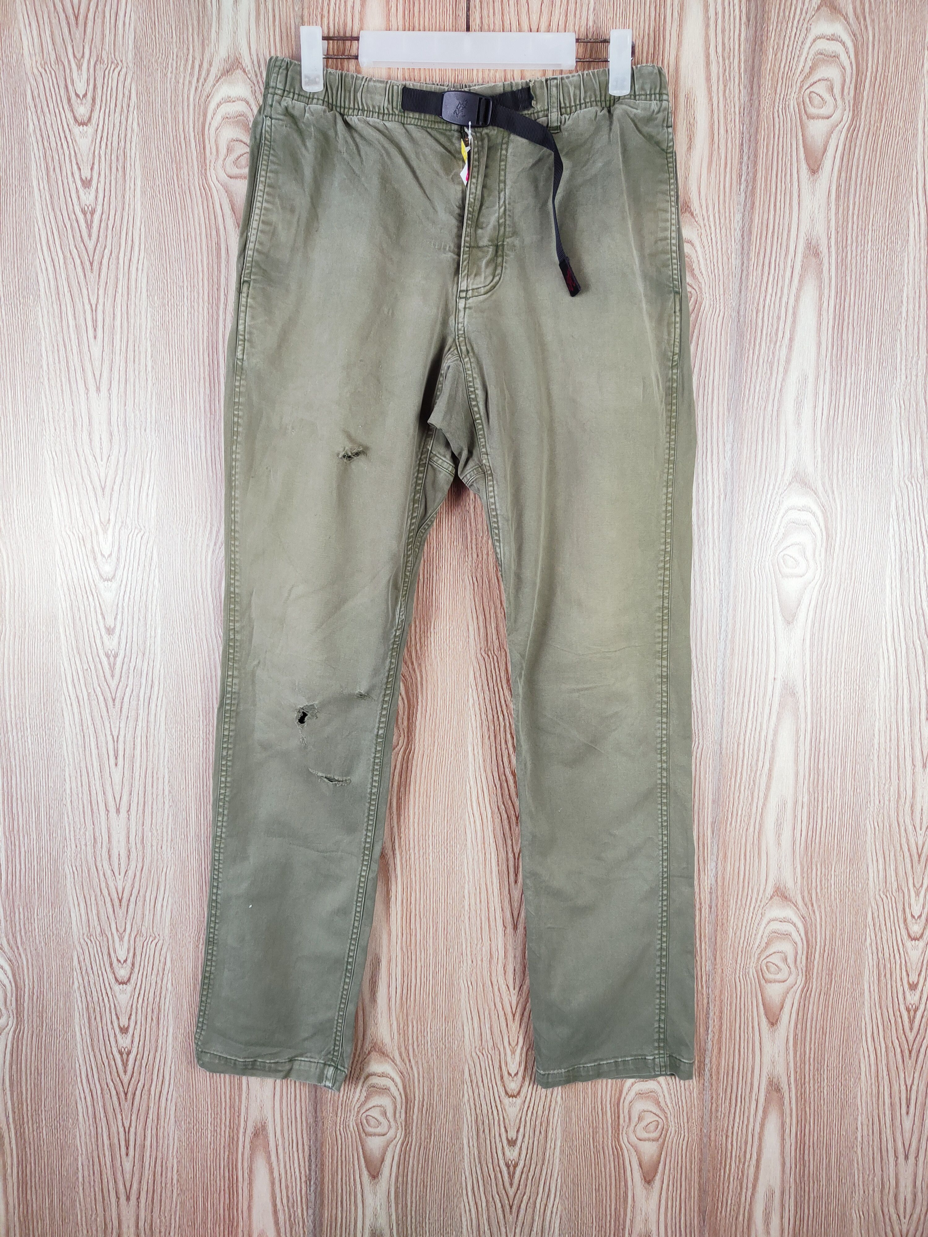 Gramicci Gramicci Green Faded Ripped Multipocket Casual Pants #W236 Size US 29 - 1 Thumbnail