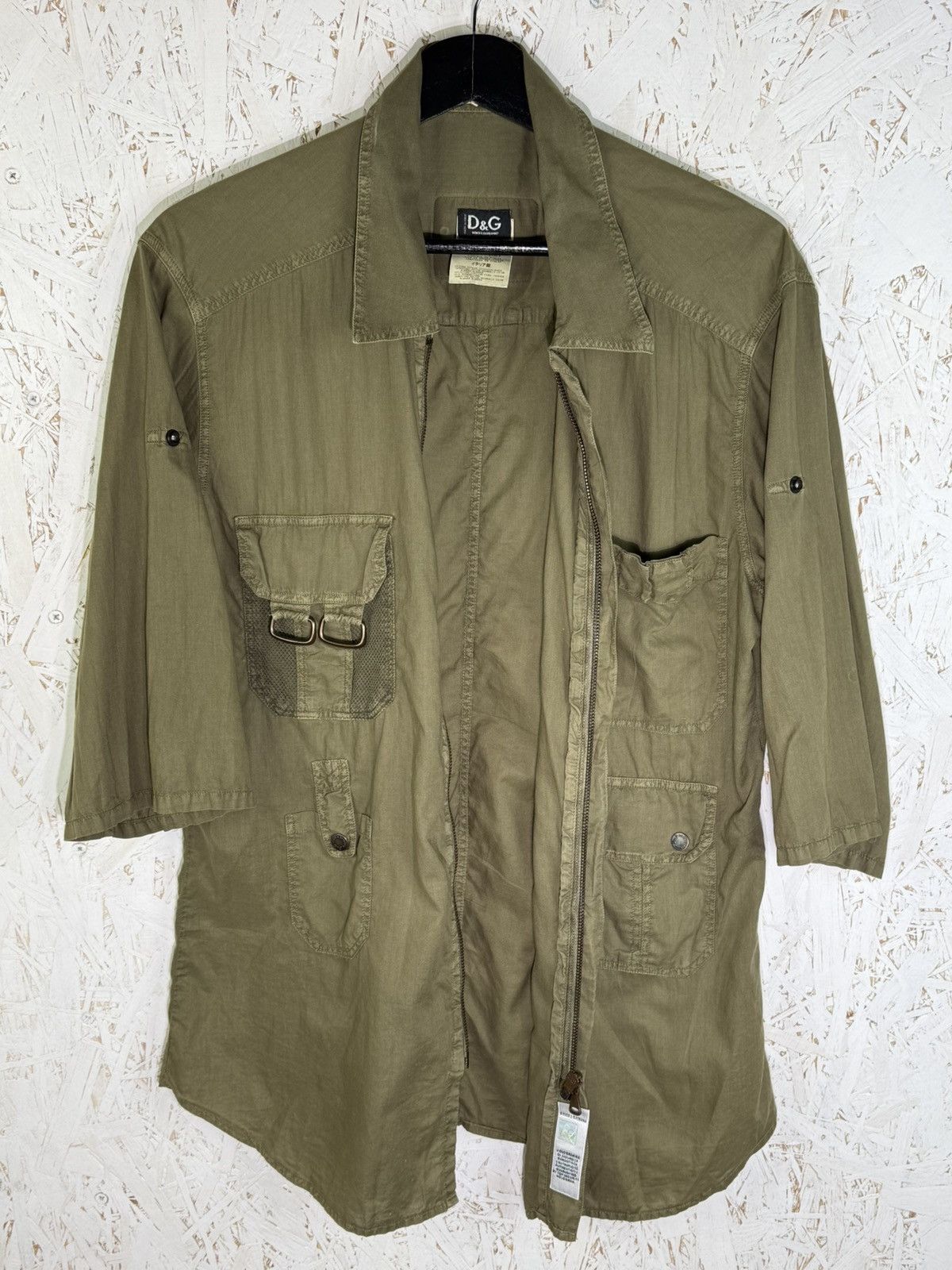 Dolce & Gabbana Dolce & Gabbana 2003 Zippered 2/3 Sleeve Military Shirt M Size US M / EU 48-50 / 2 - 2 Thumbnail