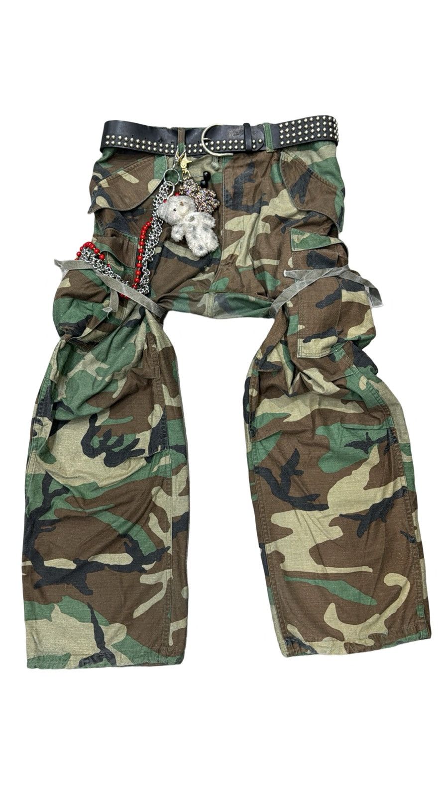 vintage original 107 camouflage bondage baggy cargo pants