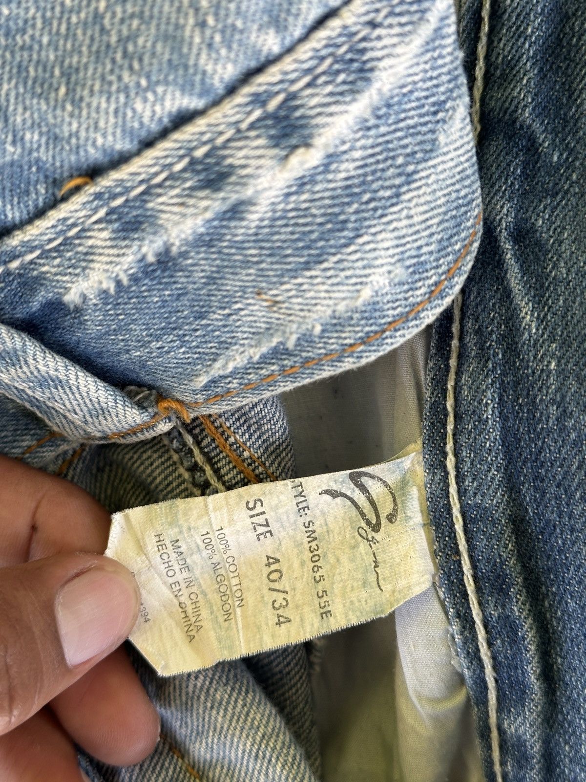 Denime × Japanese Brand × Vintage Vintage Distress Denim Over Size 💥 Size US 42 / EU 58 - 8 Thumbnail
