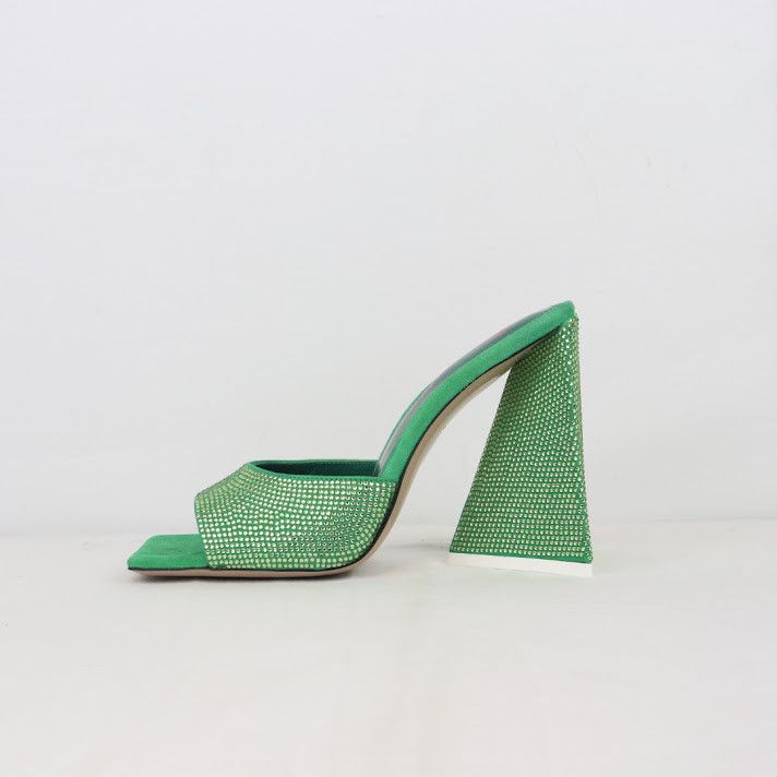 The Attico o1rshd1 Devon Mules In Emerald Size US 7 / IT 37 - 3 Thumbnail