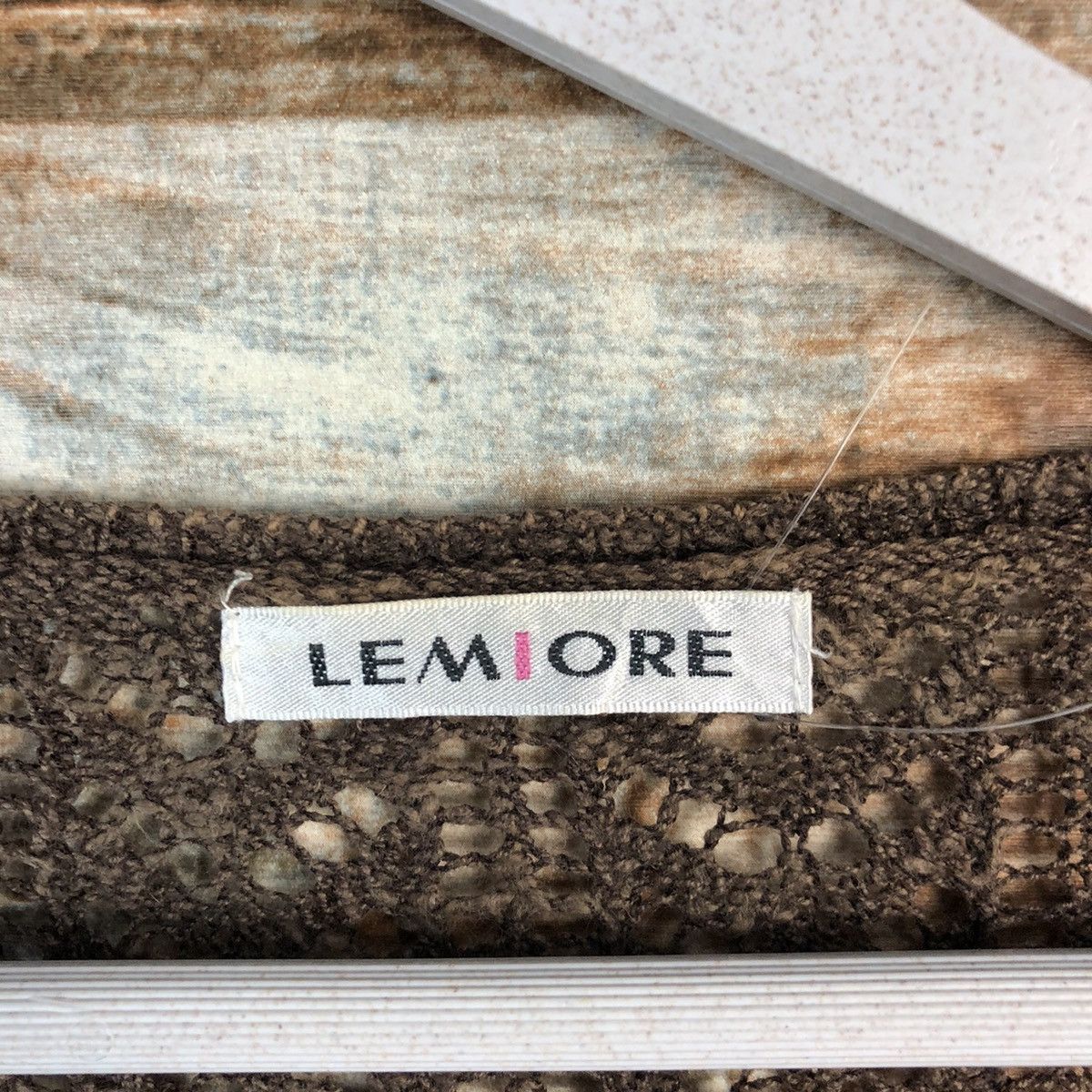Japanese Brand Lemiore Brown crochet mesh net Cardigan Knitwear #A1482 Size M / US 6-8 / IT 42-44 - 9 Thumbnail
