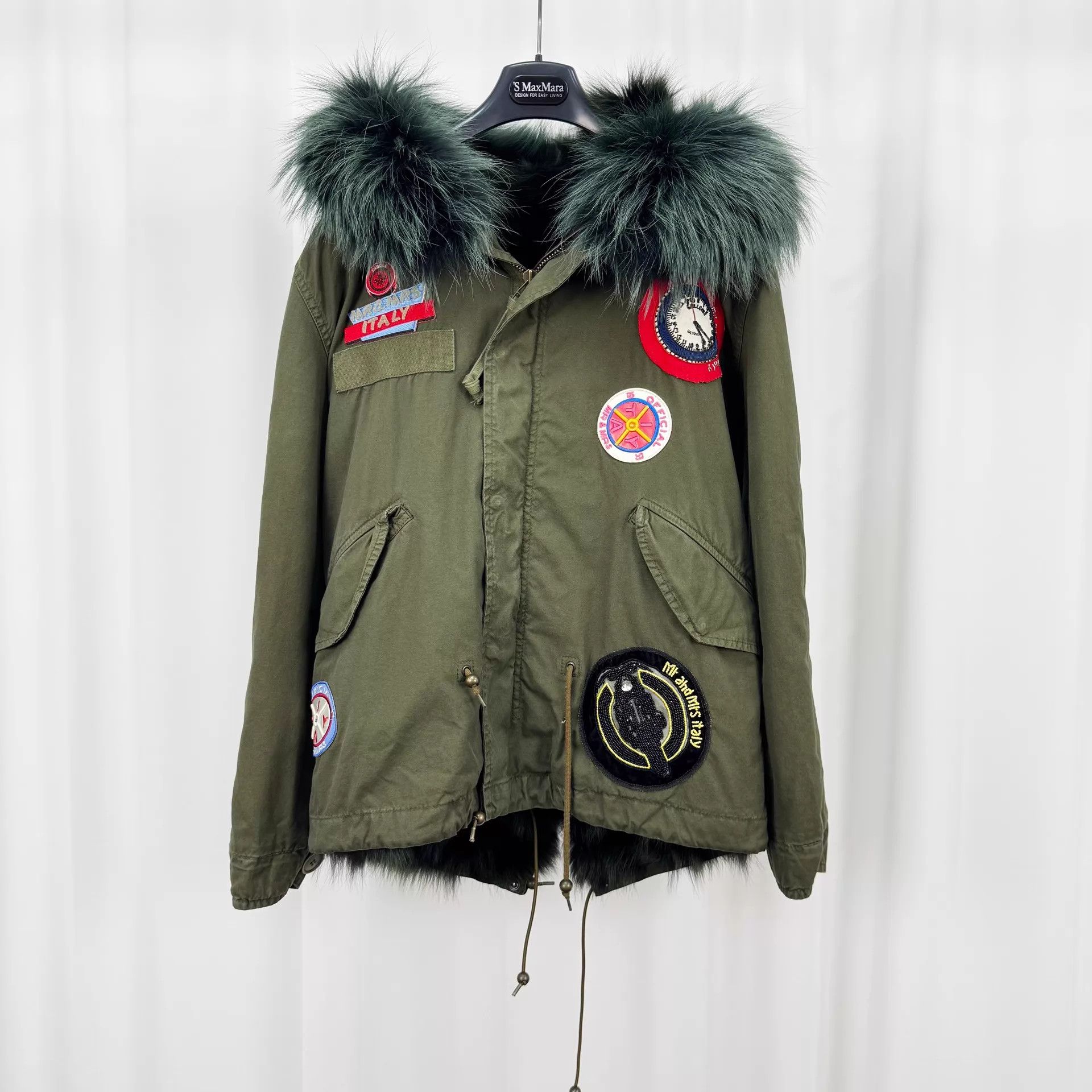 MR & MRS ITALY Mr&Mrs Embroidered Beaded Fox Fur Parka XXS 98New Size XXS / US 00 / IT 34 - 1 Thumbnail