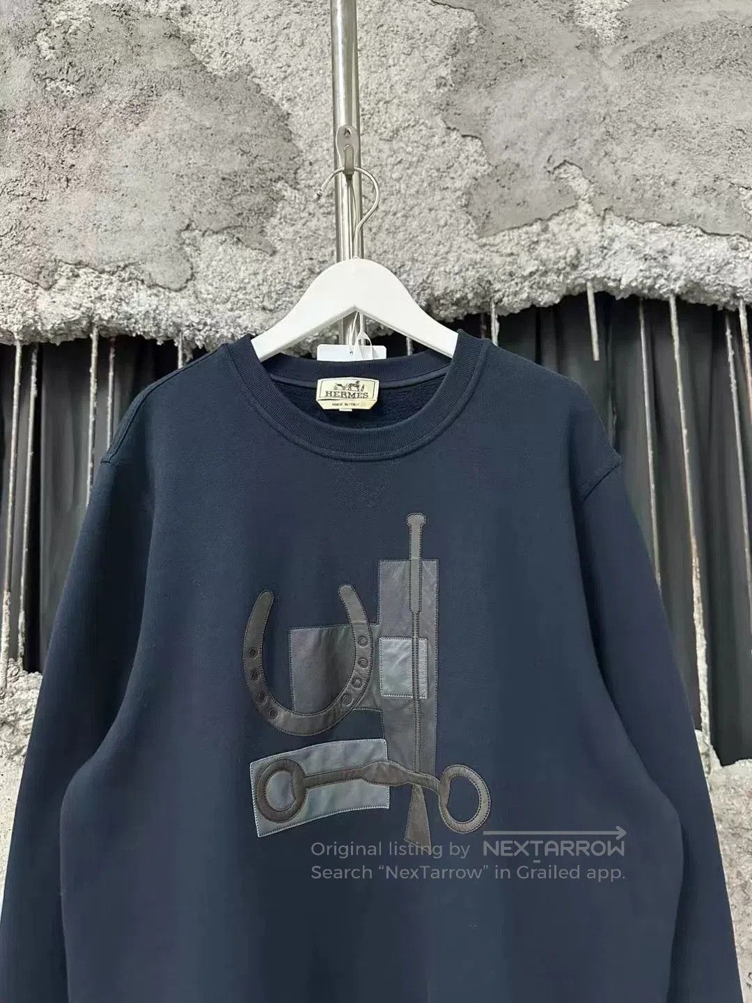 Hermes Hermes Horseshoe Leather Patch Sweatshirt. Size US L / EU 52-54 / 3 - 3 Thumbnail