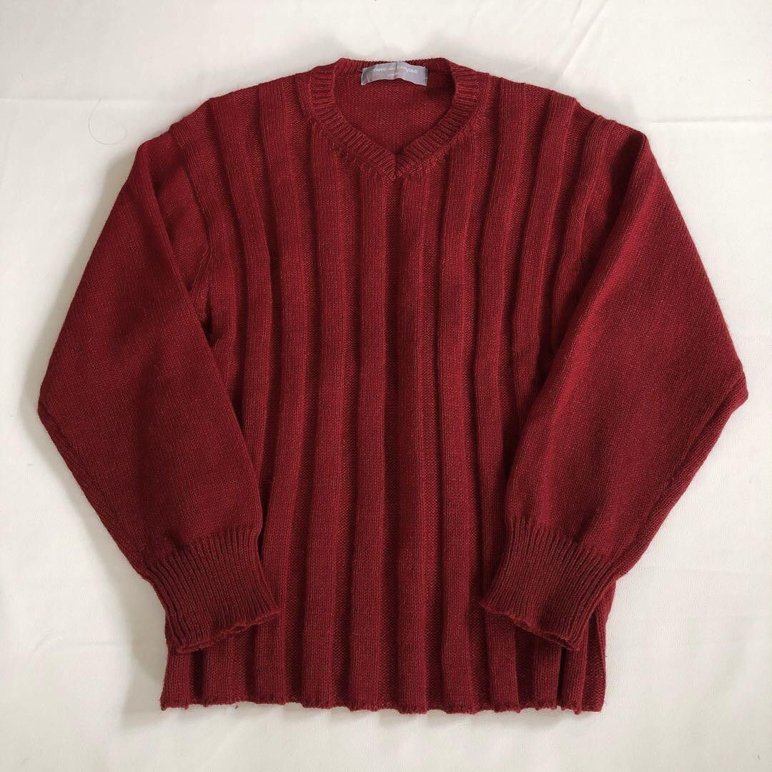 Comme des Garcons × Comme des Garcons Homme AD1999 Deep Ribbed Wool Knit Sweater Size US M / EU 48-50 / 2 - 1 Thumbnail