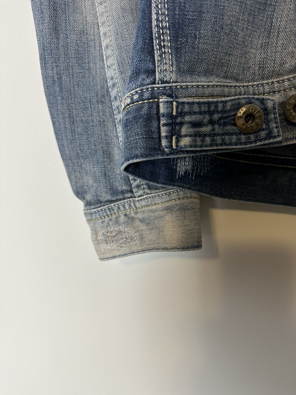 Diesel × Vintage Vintage Diesel Repaired Denim Jacket Small Size S / US 4 / IT 40 - 10 Thumbnail