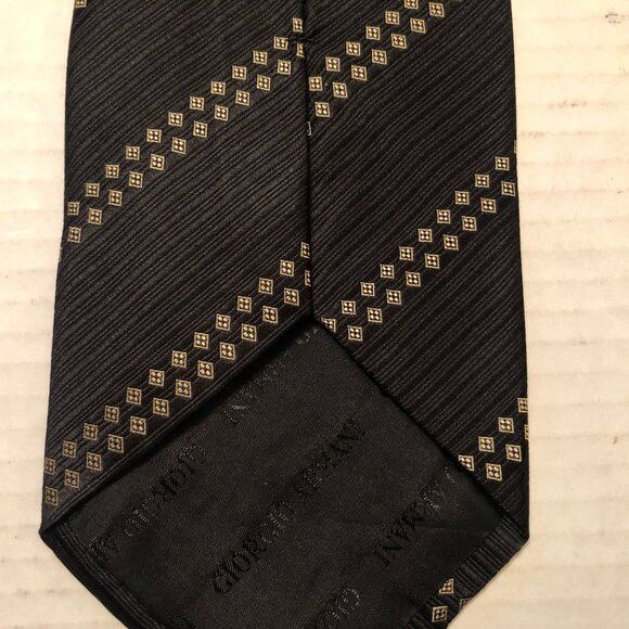 Giorgio Armani Giorgio Armani men's new brown silk tie 3 3/4" X 58" Size ONE SIZE - 4 Thumbnail