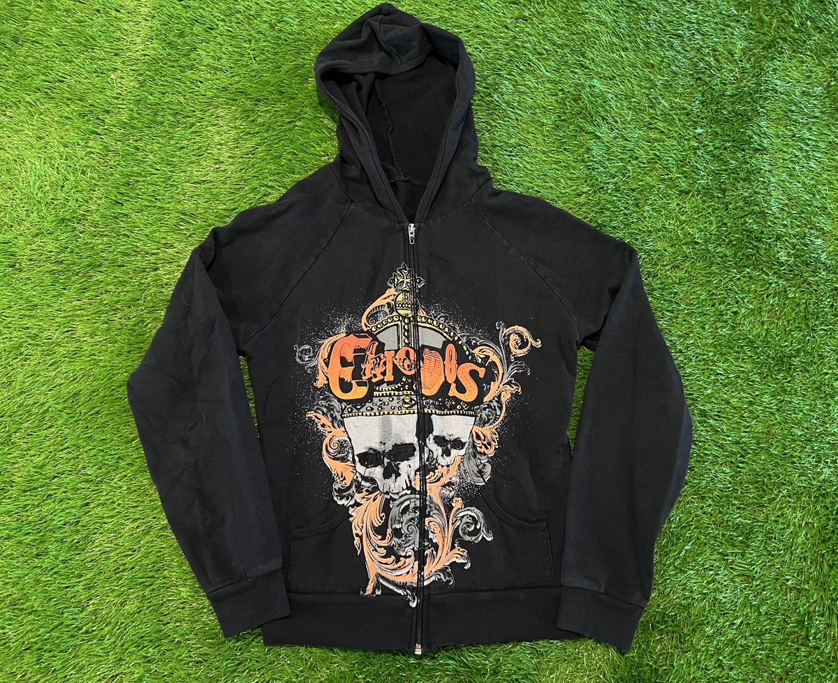 Vintage Chiodos Hoodie Zip Up Sweatshirt Emo Band Skulls