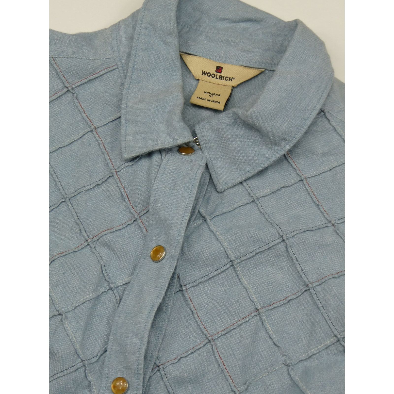 Woolrich Woolen Mills Woolrich pearl snap chambray shirt, medium, blue Size M / US 6-8 / IT 42-44 - 3 Thumbnail
