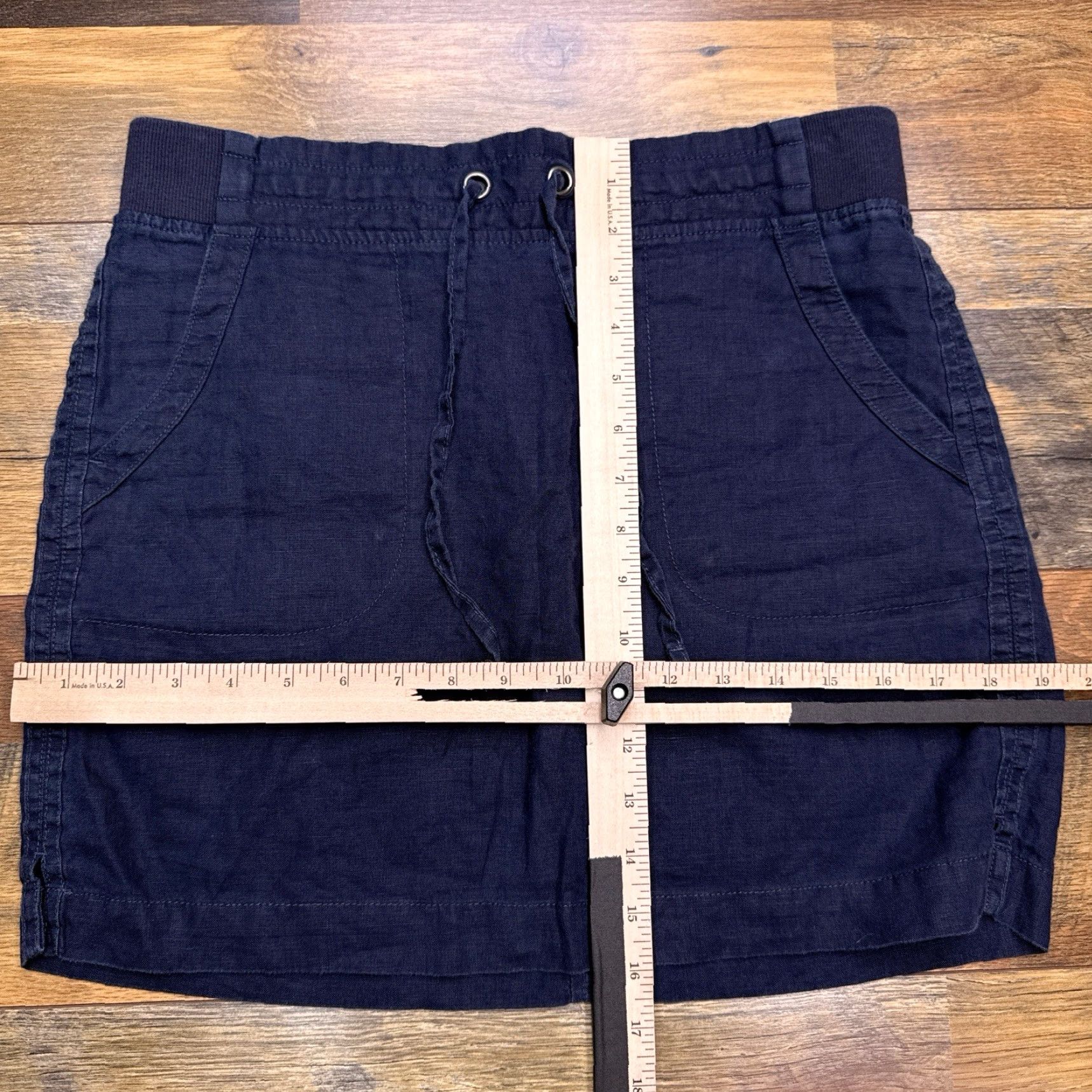 Athleta Athleta Skirt Womens 6 Mini Linen Blue Drawstring Size 28" / US 6 / IT 42 - 7 Thumbnail