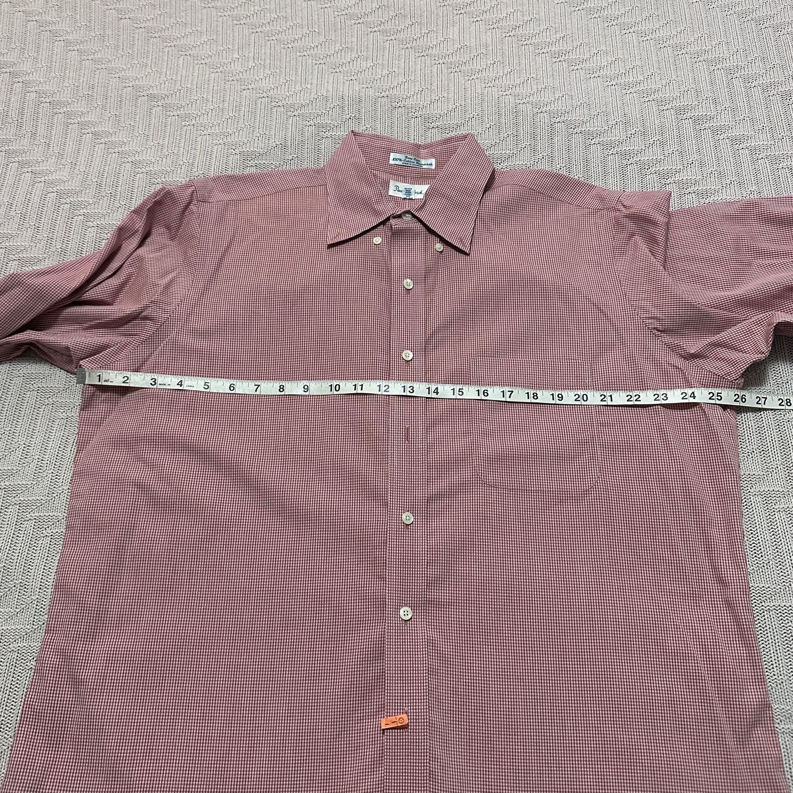 Paul Fredrick Paul Fredrick red micro plaid button down size 17 Size US XL / EU 56 / 4 - 6 Thumbnail