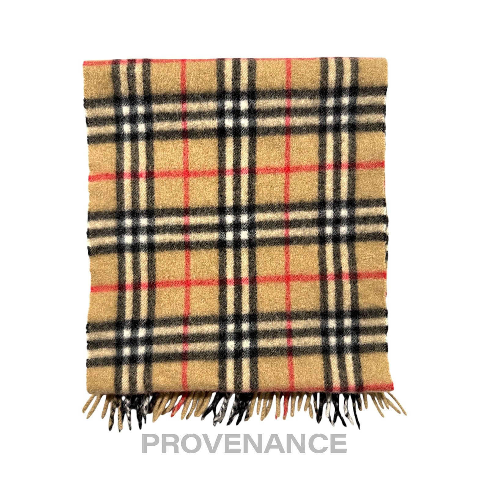 Burberry 🔴 Vintage Burberrys Scarf Nova Check 100% Cashmere Camel Size ONE SIZE - 2 Thumbnail