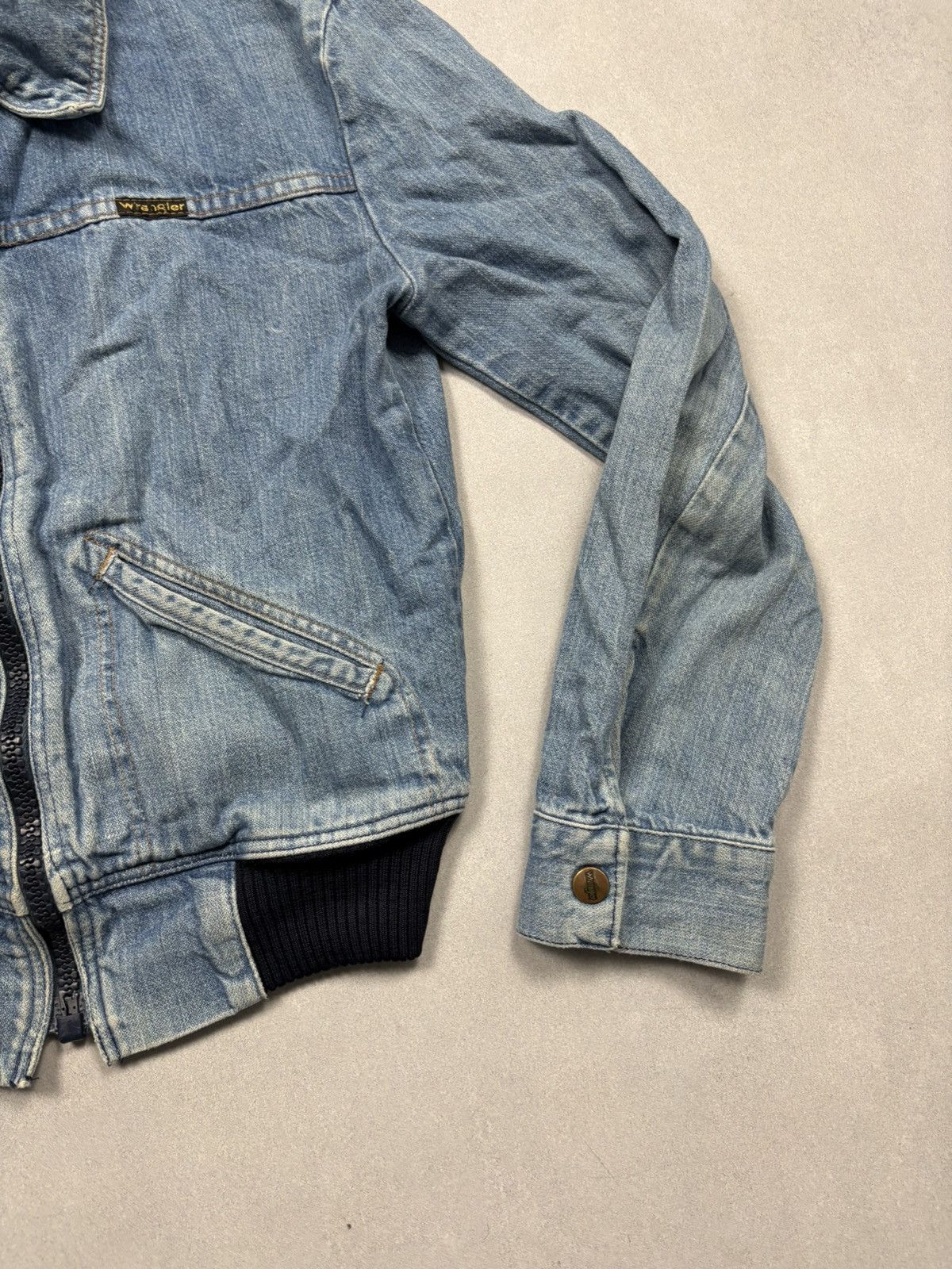 Wrangler Vintage Wrangler Zip Up Denim Trucker Jacket 80s Rare Faded Size XS / US 0-2 / IT 36-38 - 4 Thumbnail