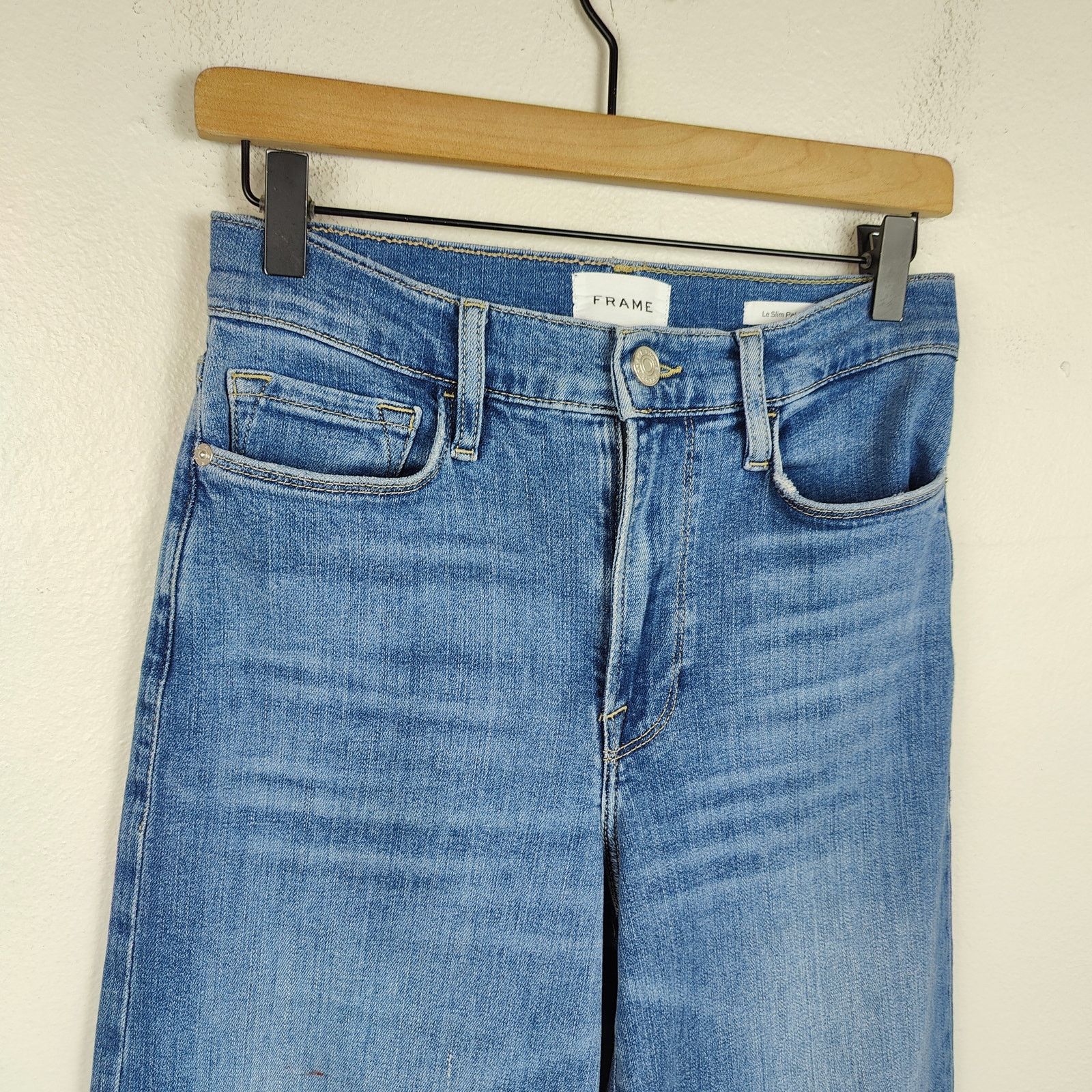 Frame Frame Le Slim Palazzo Jeans Womens 27 Drizzle Medium Wash Size 27" / US 4 / IT 40 - 2 Thumbnail