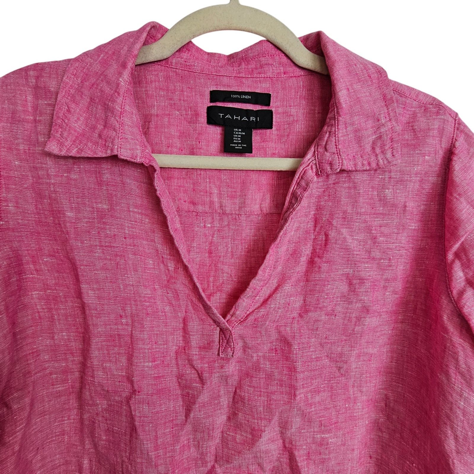 Elie Tahari Tahari Womens Linen Tunic Sz M Lagenlook Resortwear Coastal Size M / US 6-8 / IT 42-44 - 2 Thumbnail