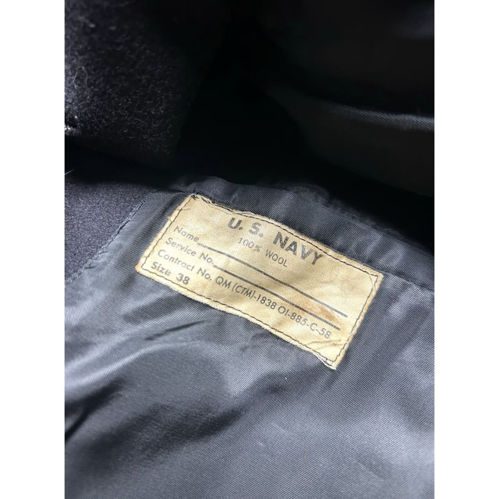 Vintage VINTAGE US Navy wool pea coat Jacket Men’s S Blue 1940s WW2 deck USN Pea Coat, 38 small/medium Men Size US S / EU 44-46 / 1 - 7 Thumbnail