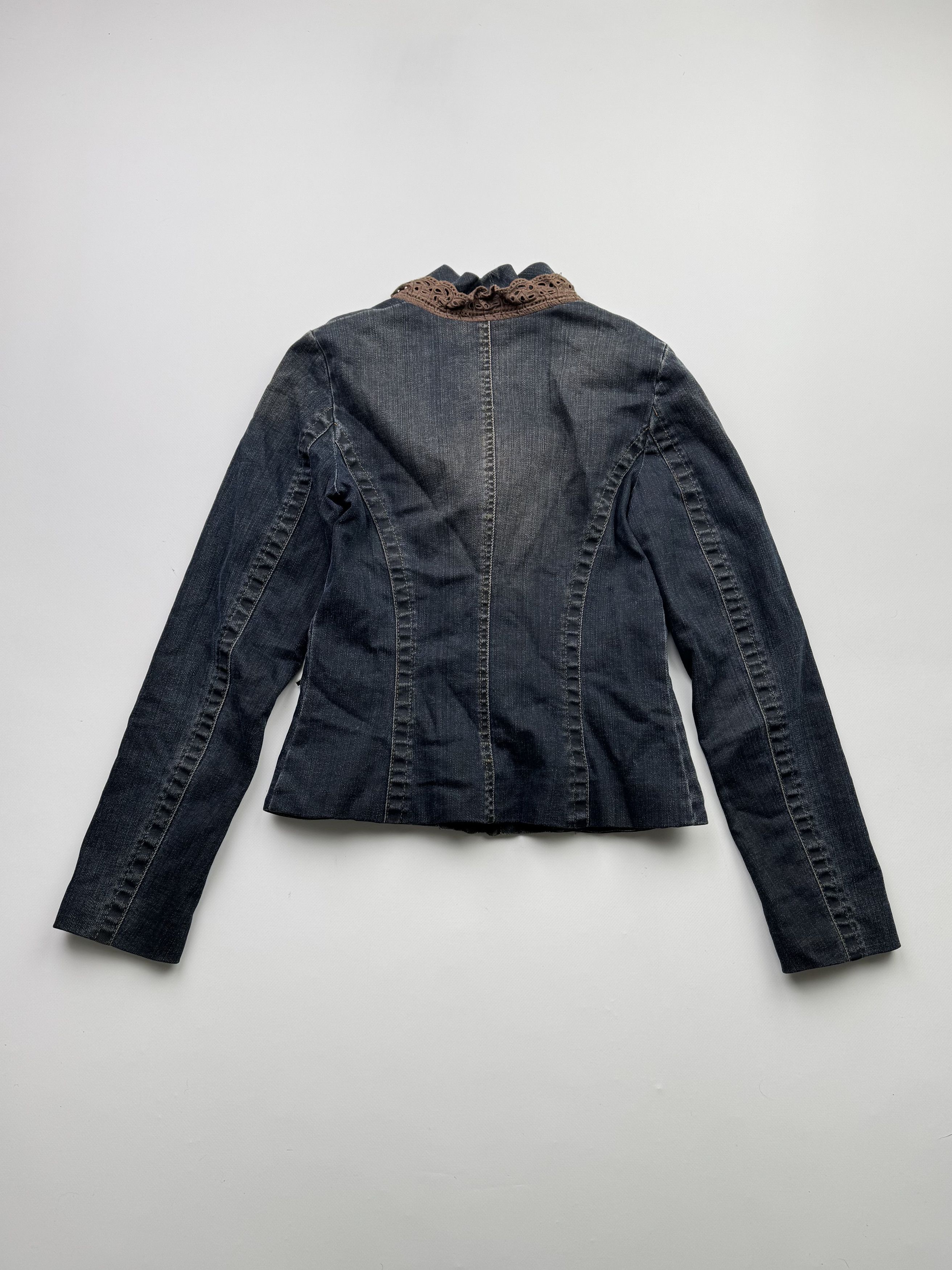 Japanese Brand Vintage Cropped Denim Faded Jacket B314(V294)E2 Size XS / US 0-2 / IT 36-38 - 7 Thumbnail