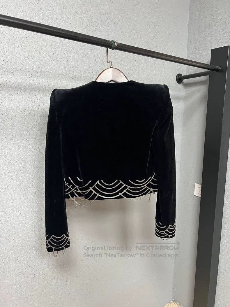 Saint Laurent Paris Saint Laurent Paris Chain Embellished Short Blazer Size XS / US 0-2 / IT 36-38 - 2 Thumbnail