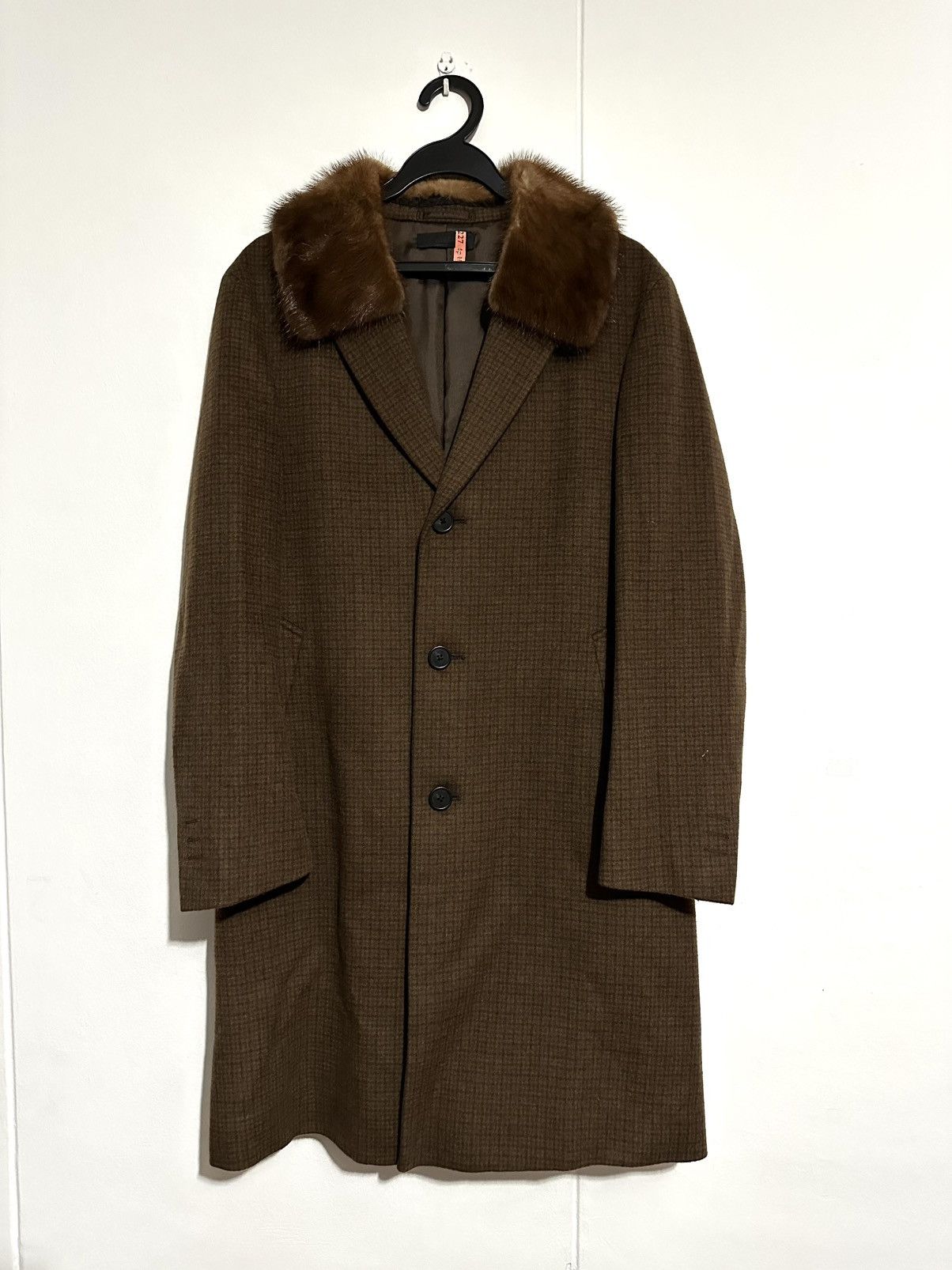 Japanese Brand × Uniqlo Uniqlo Japan exclusive faux fur collar wool plaid check coat Size US S / EU 44-46 / 1 - 1 Thumbnail