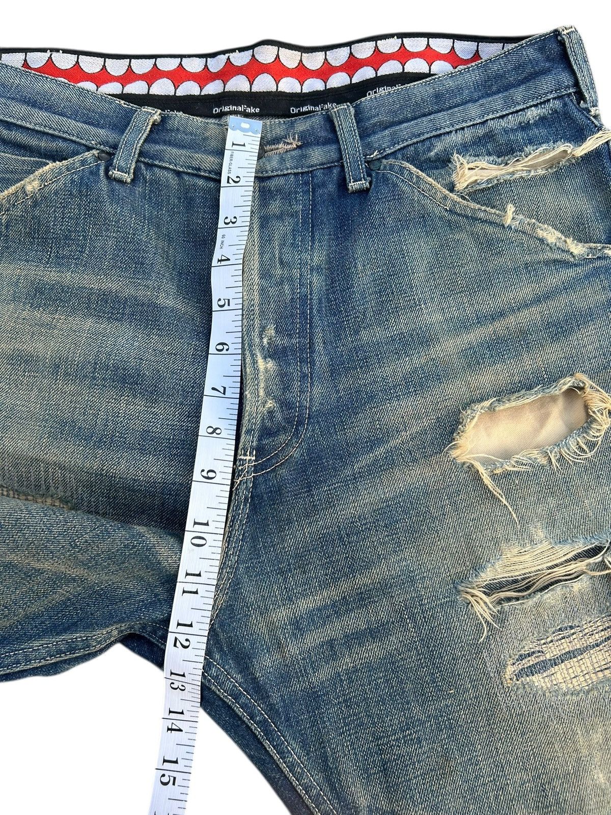 Kaws Thrashed Original Fake Kaws Selvedge Denim Jeans Size US 34 / EU 50 - 22 Thumbnail