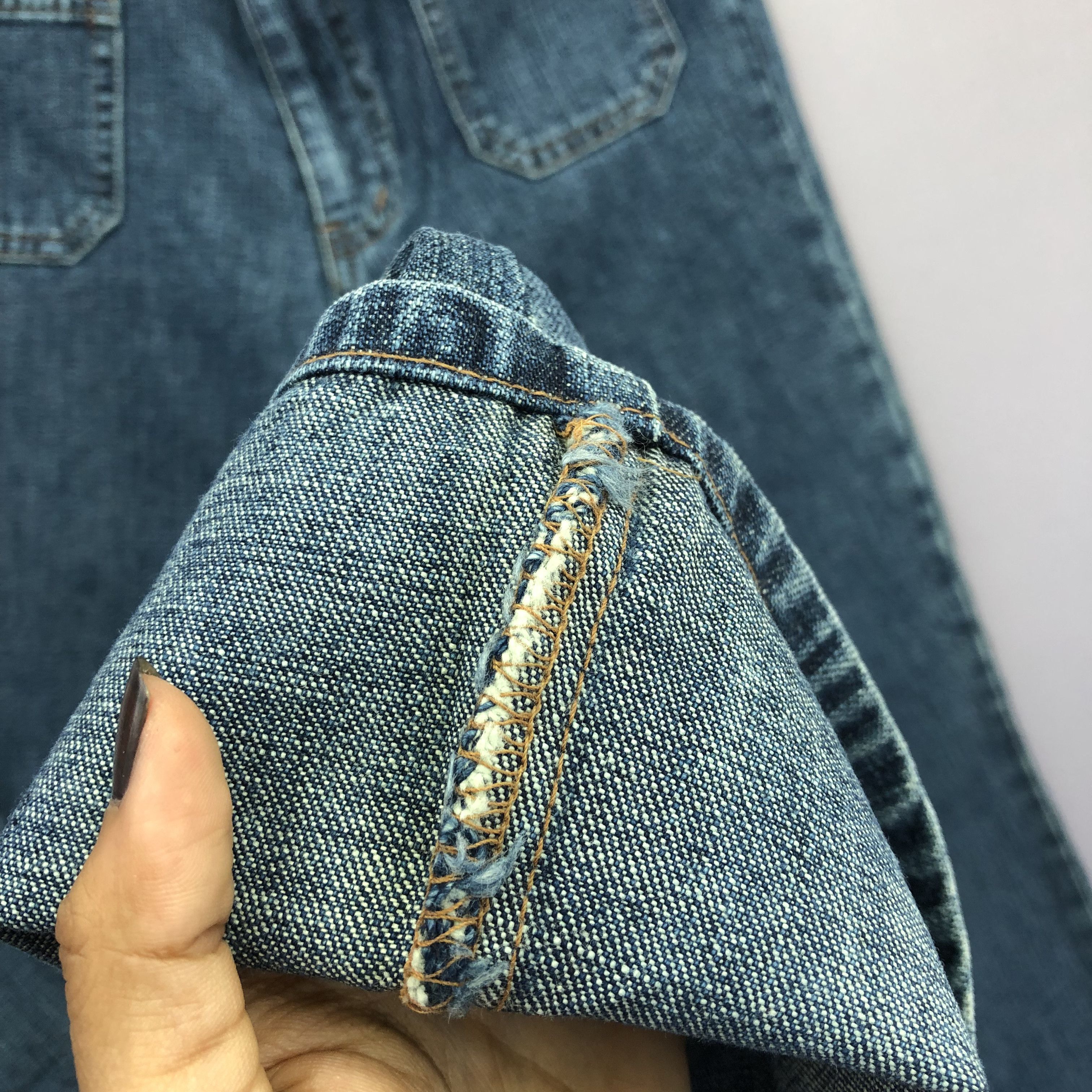 Japanese Brand Vintage NWT 90s Studio D'Artisan Bush Pants Flare Blue Jeans Size 26" / US 2 / IT 38 - 6 Thumbnail