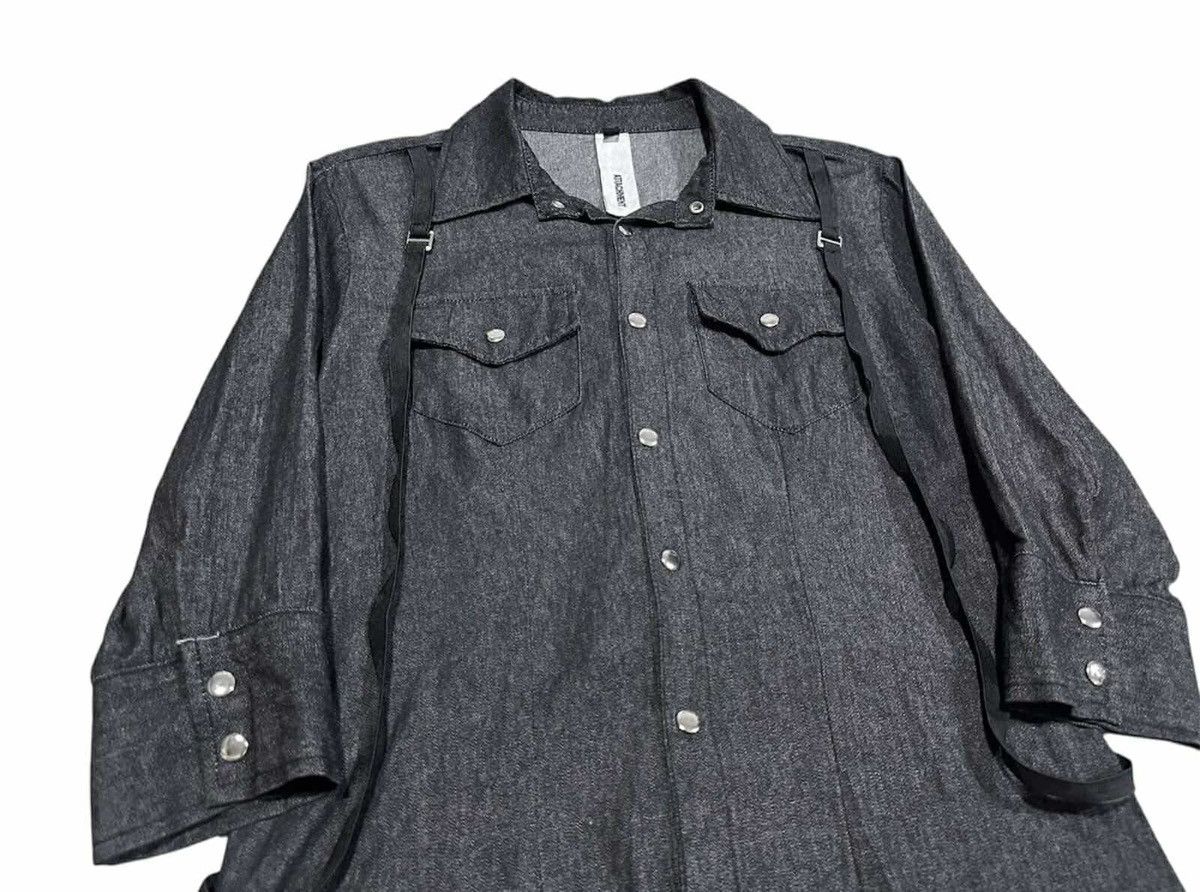 Attachment × If Six Was Nine × Japanese Brand 🔥Rare Y2K Attachment Black Denim 3/4 Suspender Bondage Shirt Size US L / EU 52-54 / 3 - 2 Thumbnail