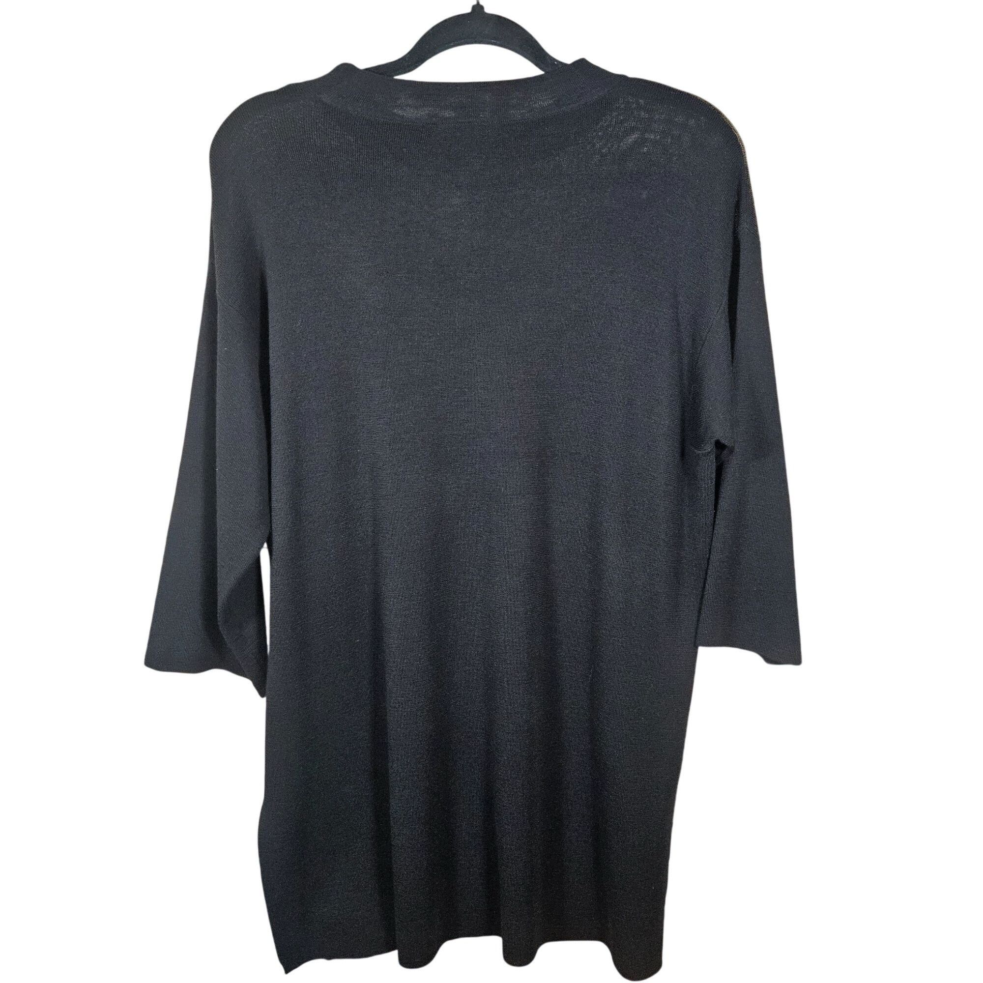 Eileen Fisher Eileen Fisher Women Black Merino Wool Tunic Top Minimalist F Size XS / US 0-2 / IT 36-38 - 3 Thumbnail