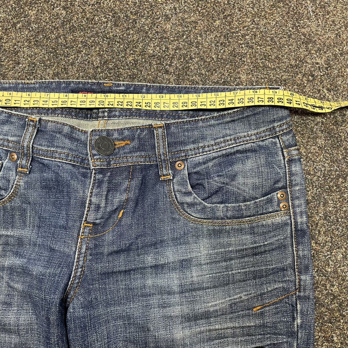 Vintage Y2K Baggy Wide Leg Distressed Jeans Thrashed Skate Logo 33 Size US 33 - 6 Thumbnail