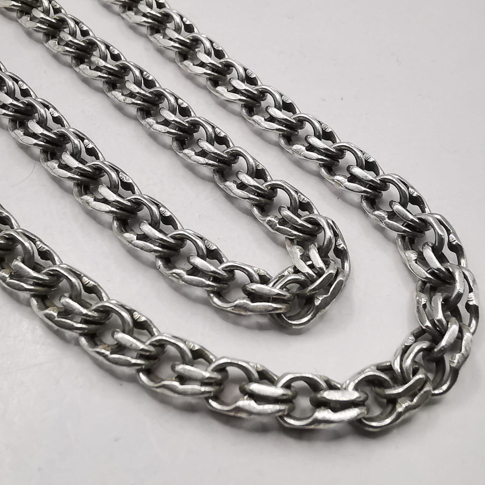 Sterling Silver Vintage Jewelry Chain, 925 Sterling Silver, Signed 45,42g Size ONE SIZE - 8 Thumbnail
