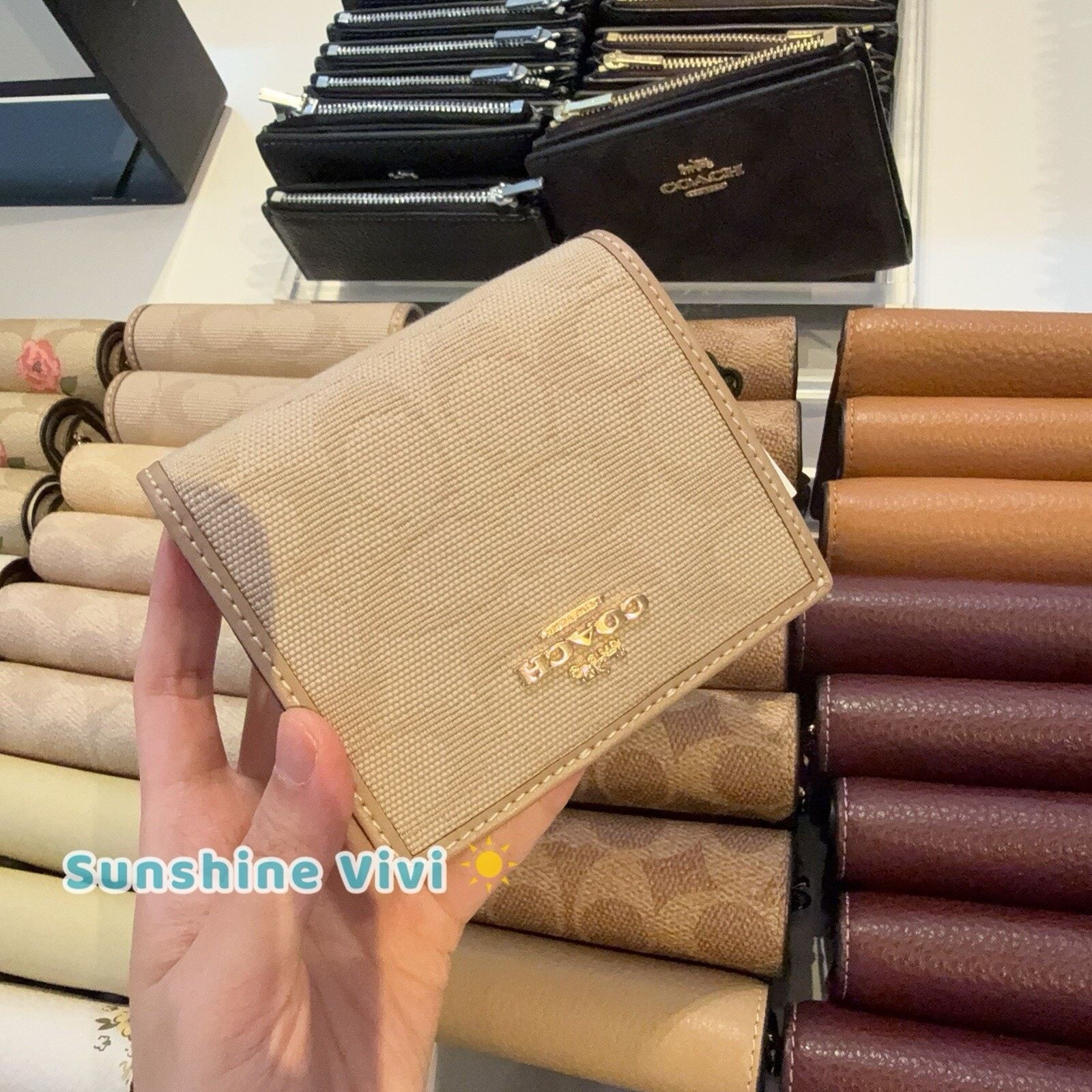 Coach NWT Coach Snap Wallet Canvas CAP12 Im/Dark Natural Multi Size ONE SIZE - 1 Thumbnail