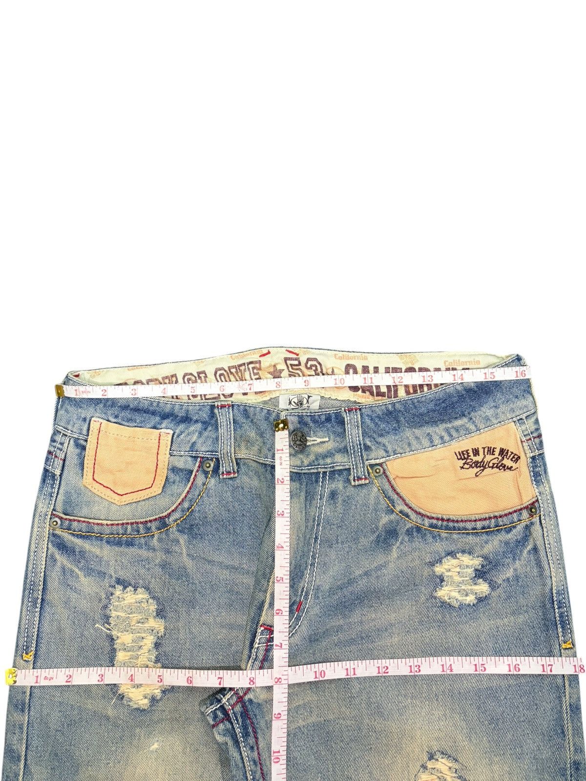 Body Glove Vintage Body Glove Funk Style Distressed Flare Jeans Size US 32 / EU 48 - 6 Thumbnail