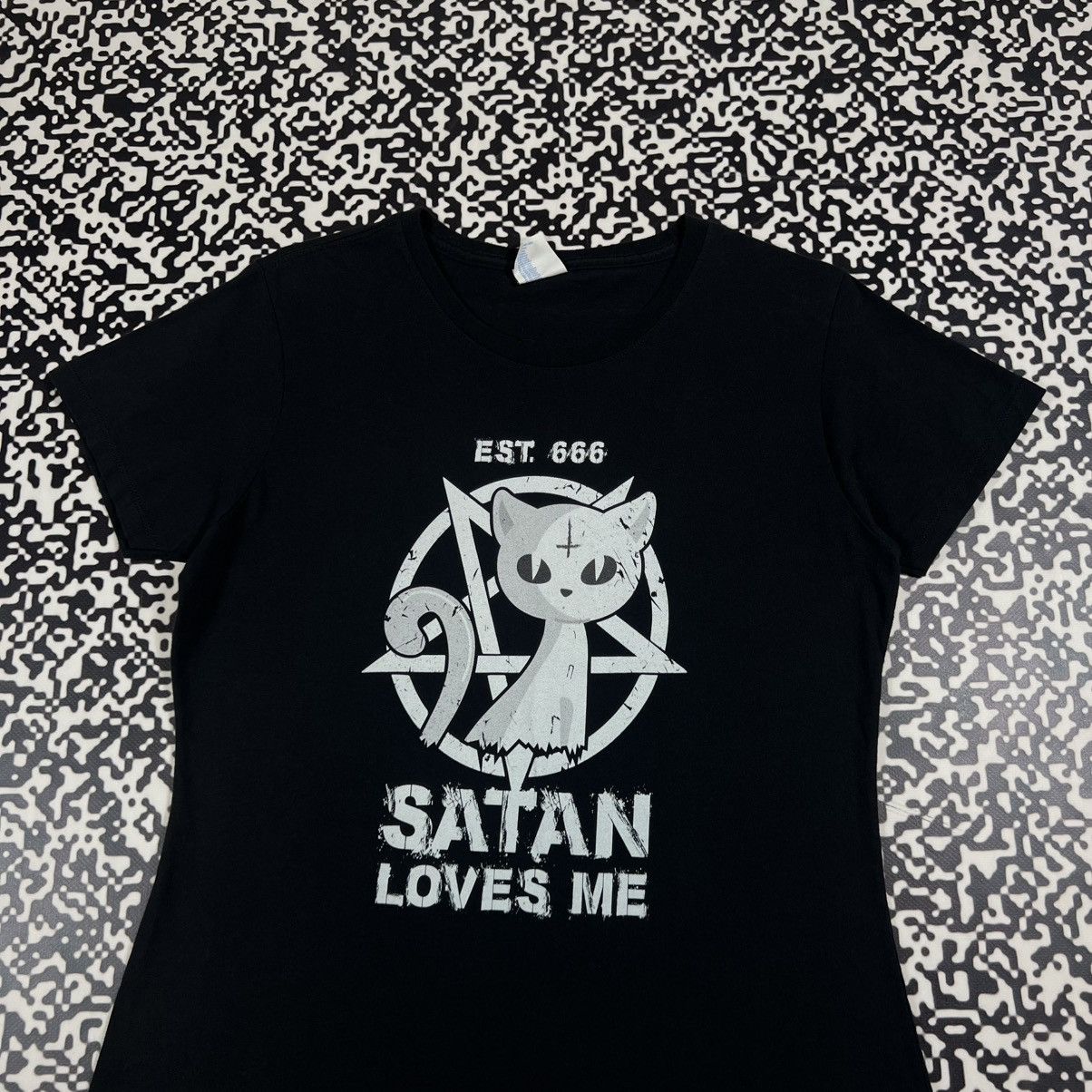 Japanese Brand Vintage Y2K Satan Loves Me Gothic Band Style T-shirt Devil Size M / US 6-8 / IT 42-44 - 7 Thumbnail