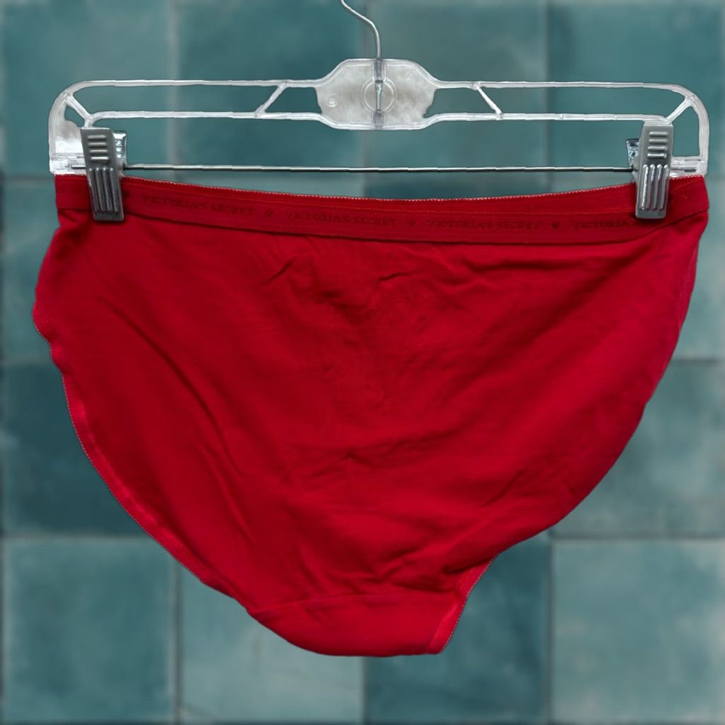 Victoria's Secret Victoria's Secret Panty L Womens Red Cotton Underwear Sexy L Red Cotton Size 36" / US 14 / IT 50 - 1 Thumbnail
