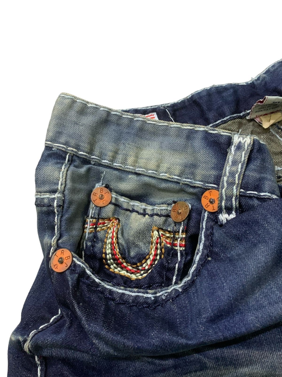 True Religion True Religion Billy Giant Big T Stitch Enzyme Flared Jeans Size US 30 / EU 46 - 9 Thumbnail