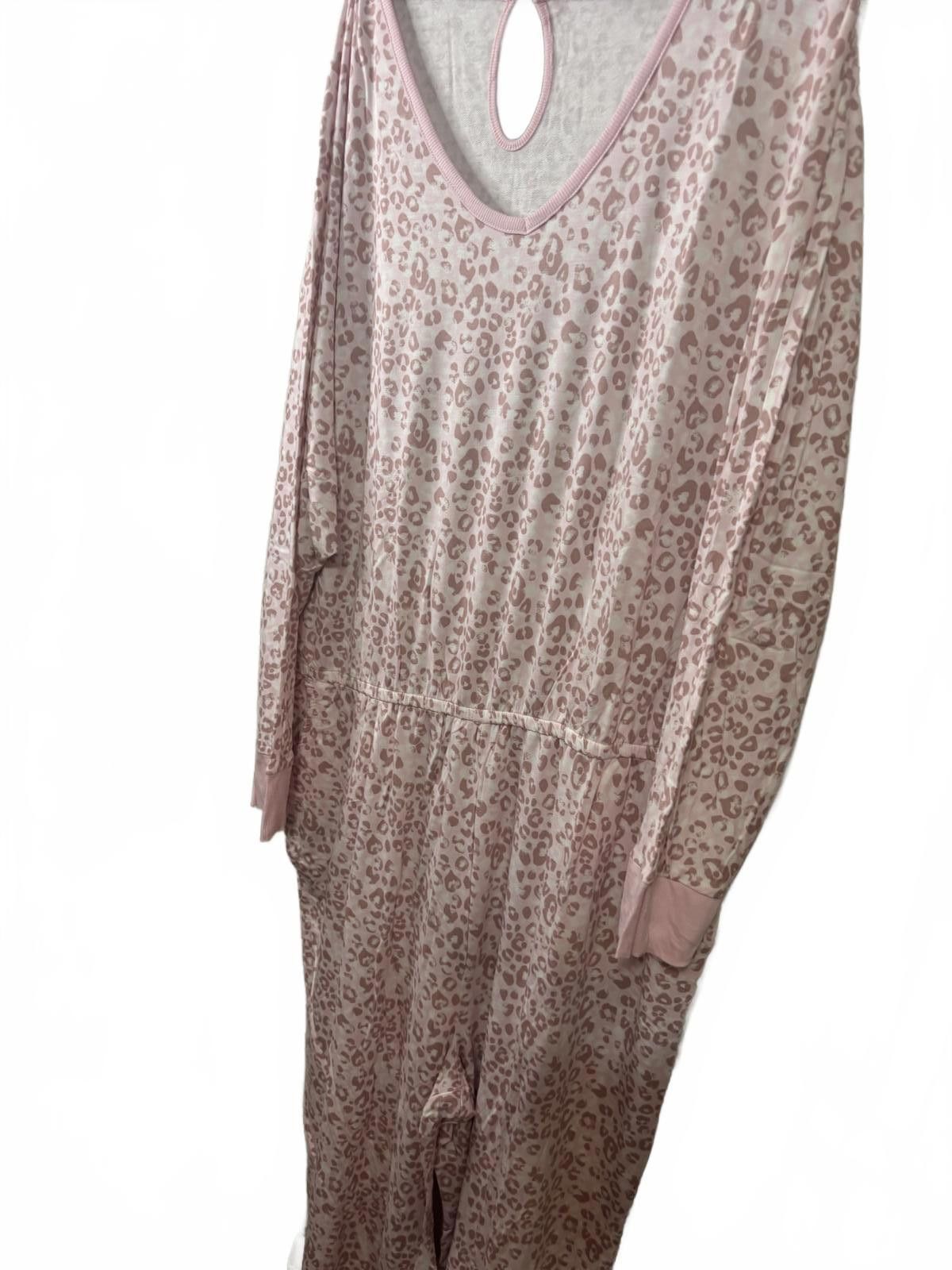 Designer Lacey Chabert Cozy Leopard Print One Piece Pajama Set 3X Size ONE SIZE - 3 Thumbnail