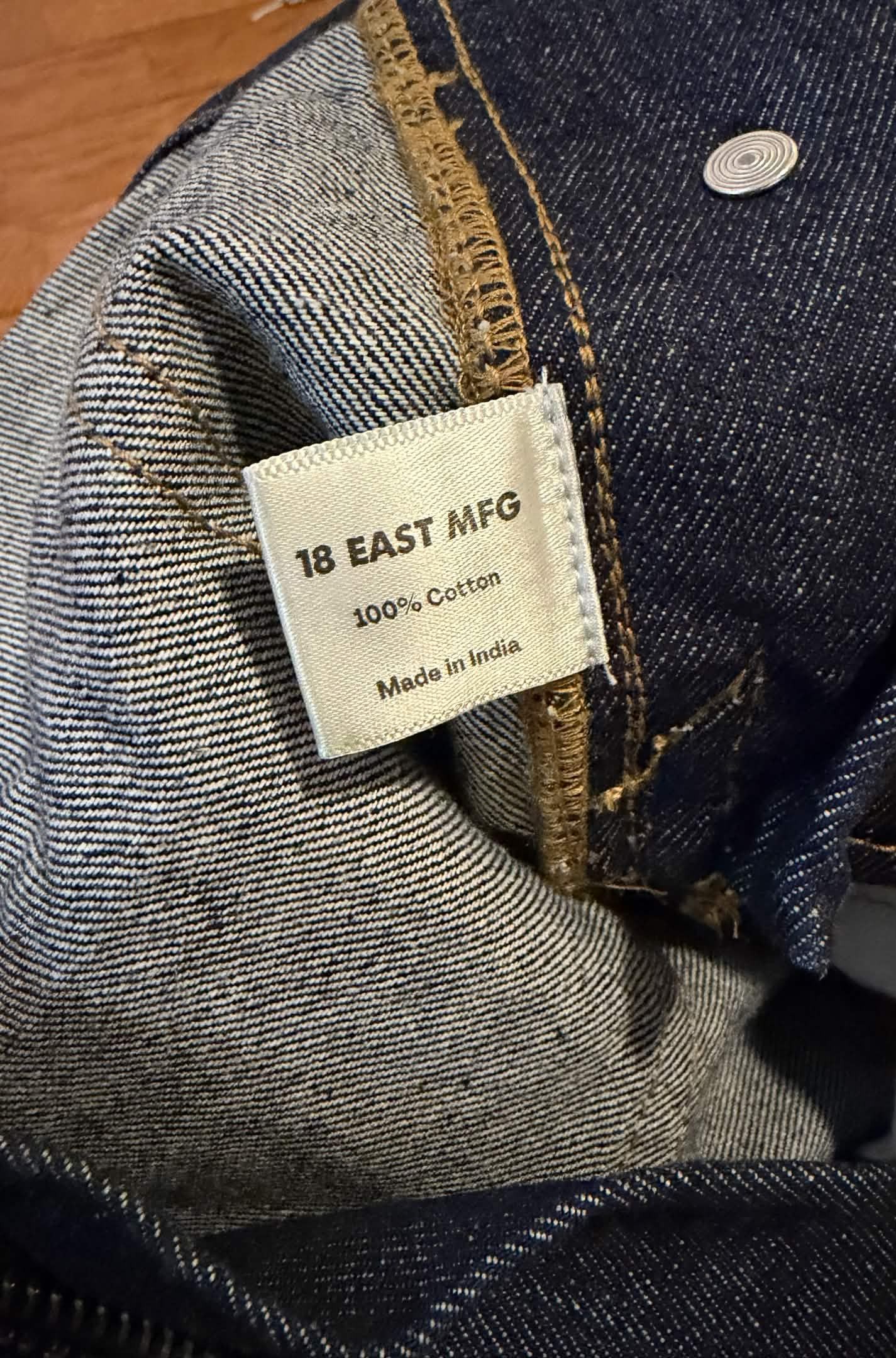 18 East Eli Hand-Embroidered Double Knee Work Pant 13oz. Raw Denim Size US 30 / EU 46 - 5 Thumbnail