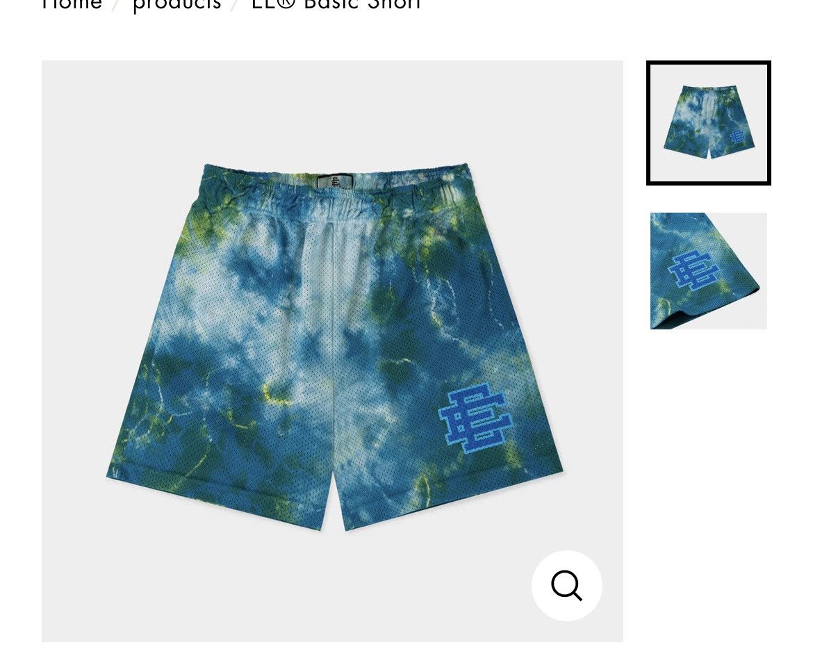 Eric Emanuel Deep Sea Blue tie dye EE shorts medium
