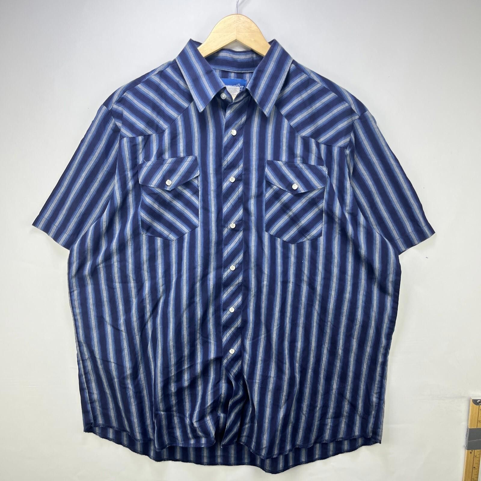Wrangler Vintage 90s Wrangler Pearl Snap Button-Up Shirt 1X Size US XL / EU 56 / 4 - 1 Thumbnail