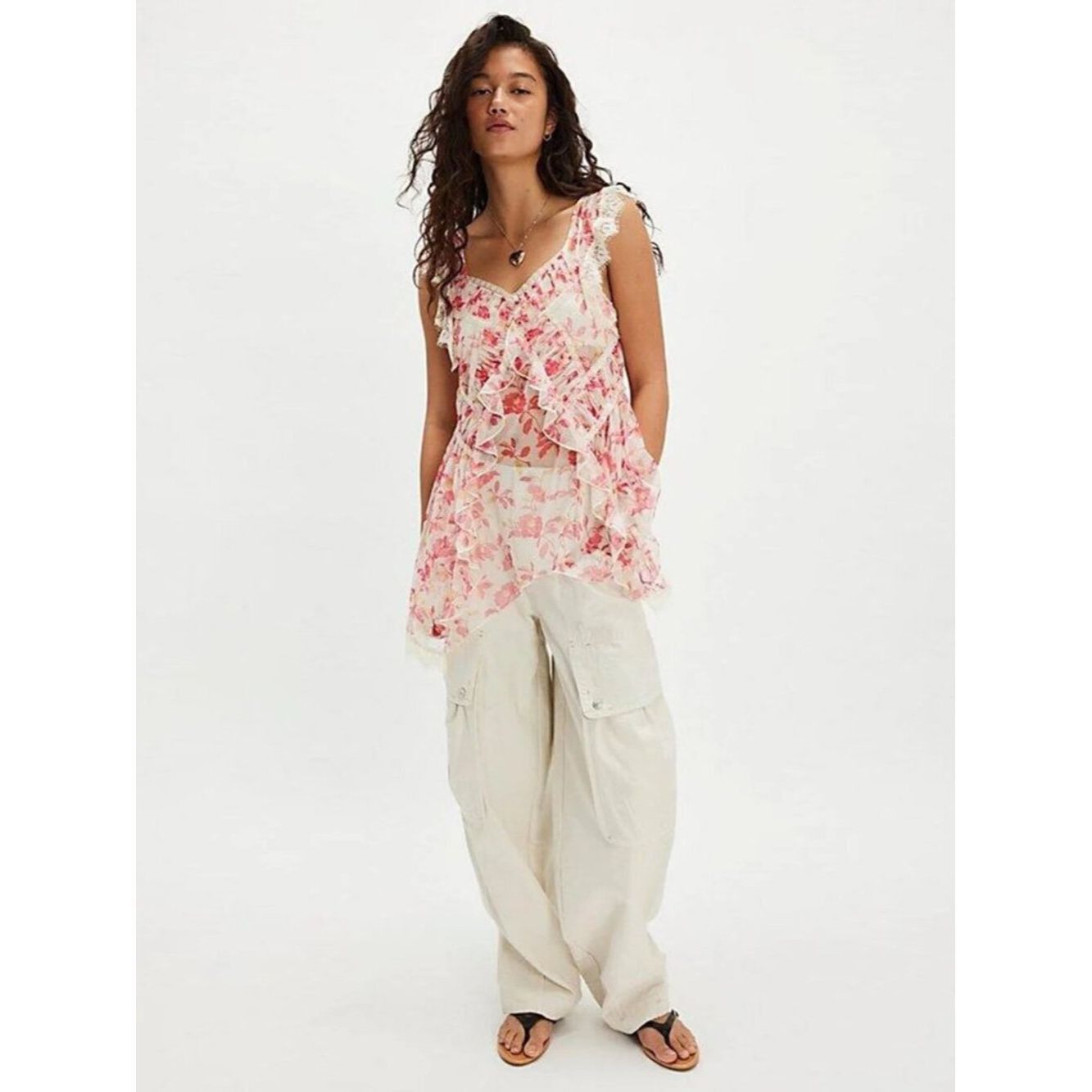 Free People NWT New Free People Ivie Tunic In Ivory Combo Size XL Size XL / US 12-14 / IT 48-50 - 2 Thumbnail