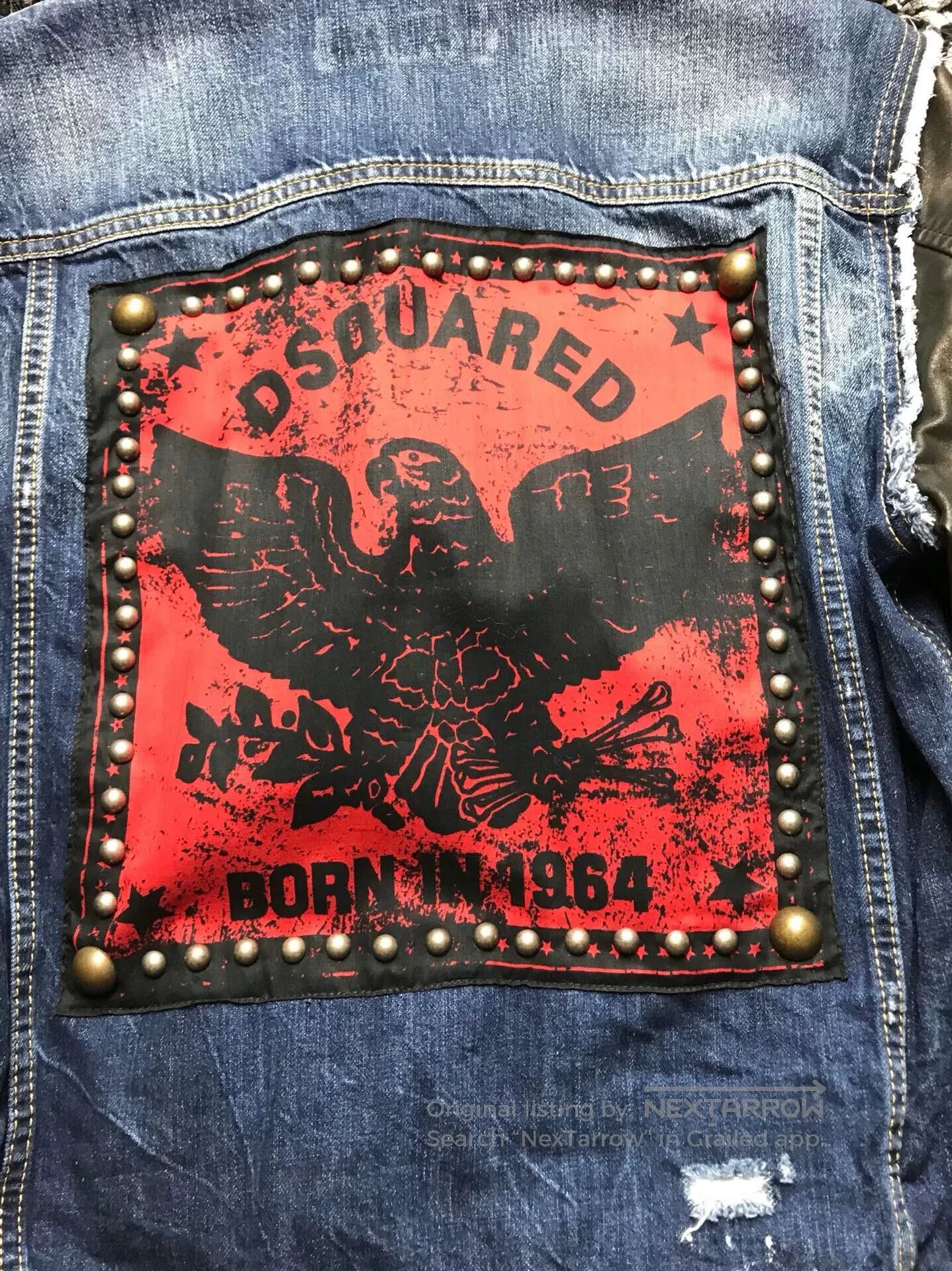 Dsquared2 dsquared2 leather sleeve denim jacket. Size US L / EU 52-54 / 3 - 3 Thumbnail