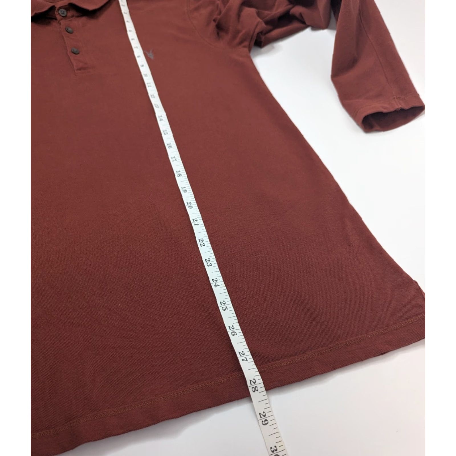 Allsaints AllSaints Polo Shirt Mens Long Sleeve Burgundy Cotton Logo Size US S / EU 44-46 / 1 - 5 Thumbnail