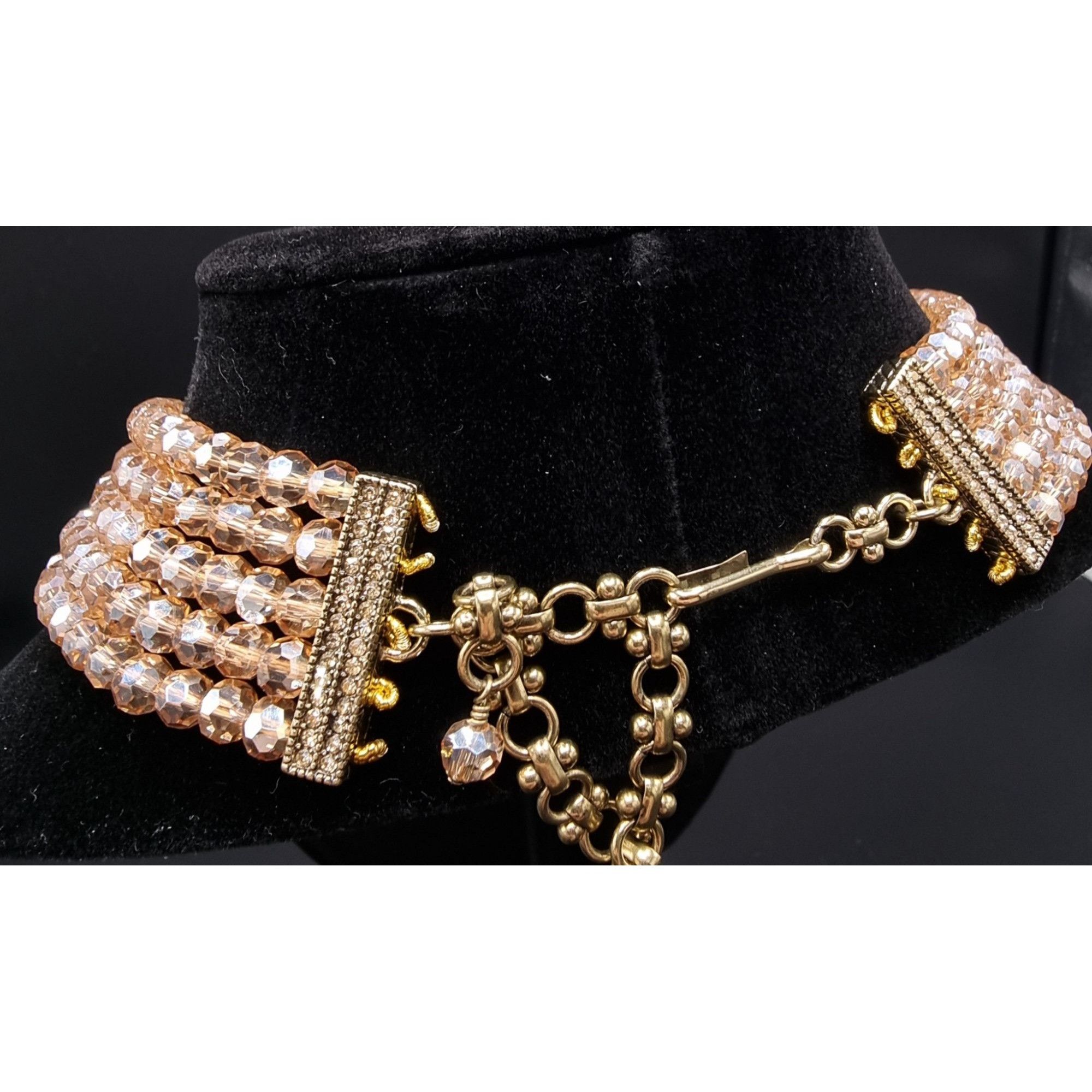 Vintage Heidi Daus Multi-Strand Crystal Necklace & Matching Oval Ear Size ONE SIZE - 5 Thumbnail