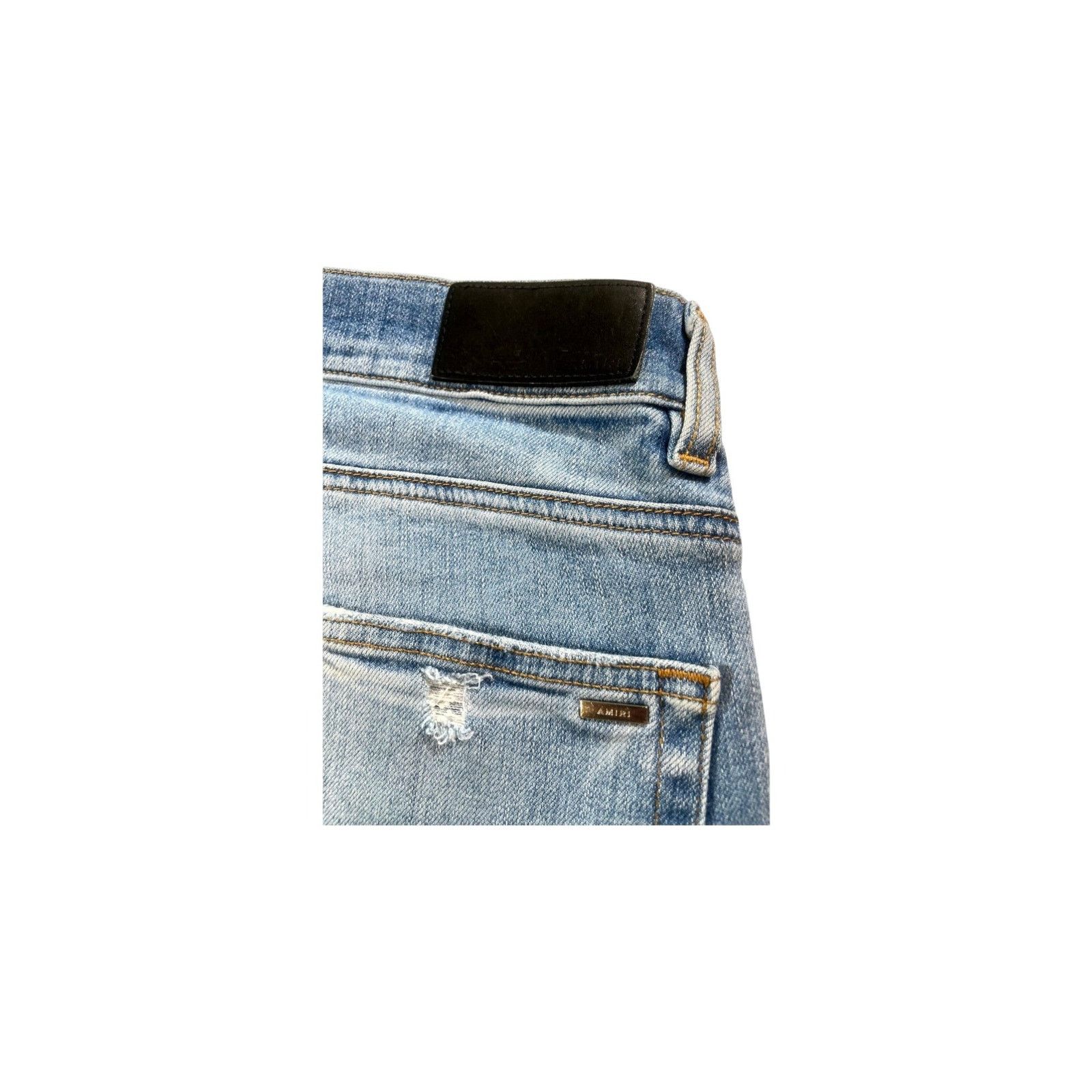Amiri Amiri Rip Light Wash Jeans Size US 31 - 3 Thumbnail