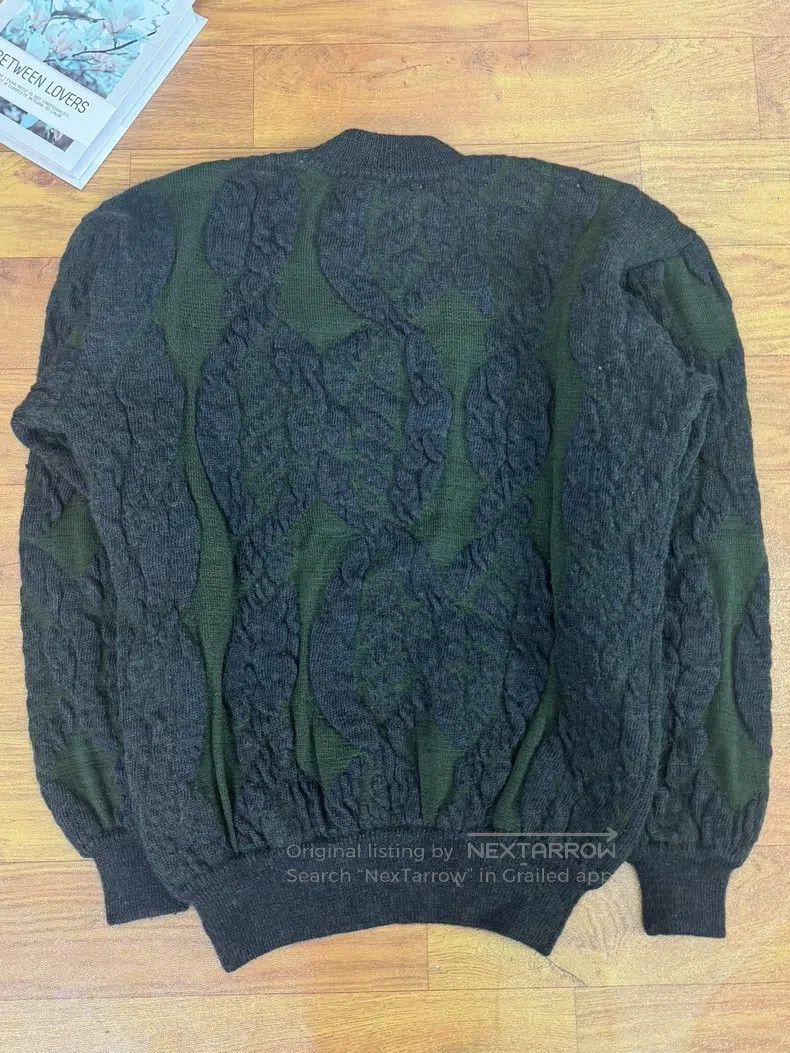 Issey Miyake Issey Miyake size:F Wool Green Color-Block Sweater Size US S / EU 44-46 / 1 - 6 Thumbnail