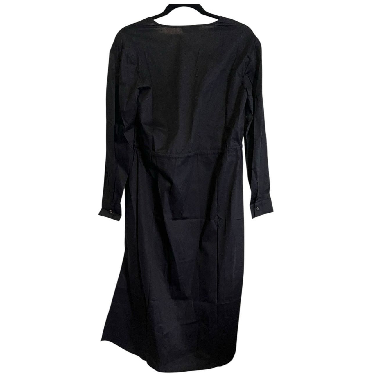Designer Harshman Belinda Dress Black Midi Tiered Ruffle Sleeves SM Size S / US 4 / IT 40 - 2 Thumbnail