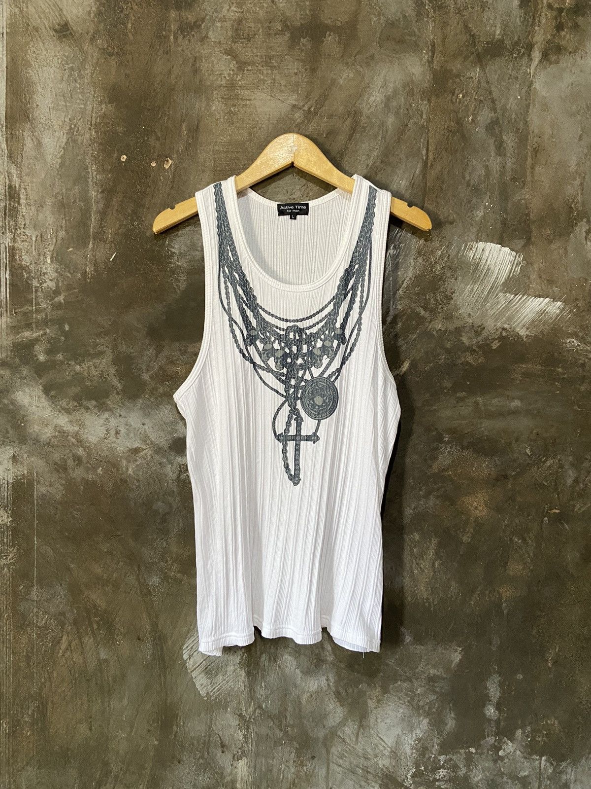 Japanese Brand Japanese-Pleats Skull Cross Tank Top ifsixwasnine style Size US L / EU 52-54 / 3 - 1 Thumbnail